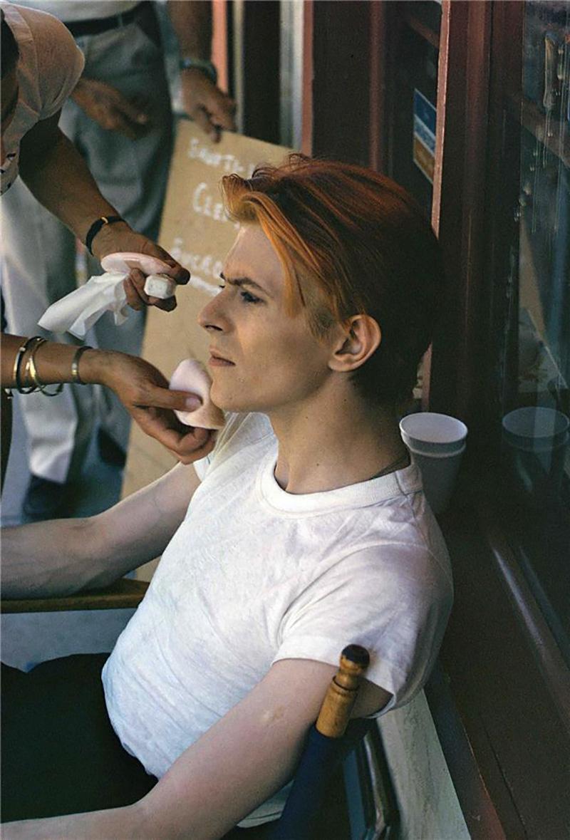 Geoff MacCormack Color Photograph - David Bowie, in make up, The Man Who Fell to Earth
