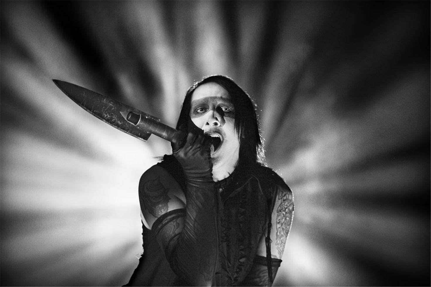 Rene Huemer Black and White Photograph - Marilyn Manson, Vienna, Austria, 2007