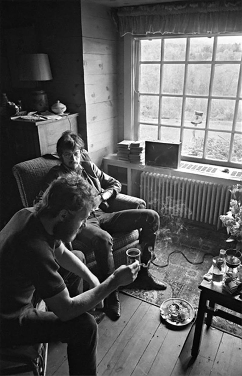 Elliott Landy Black and White Photograph - Levon Helm and Robbie Robertson, The Band, Big Pink