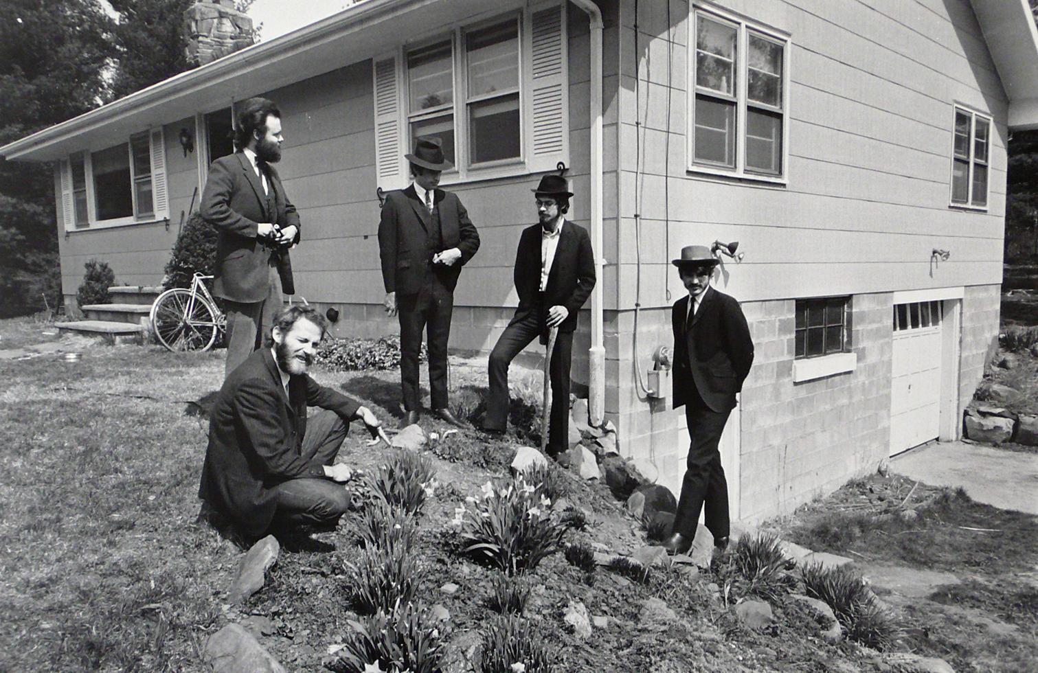 Elliott Landy Black and White Photograph - The Band, West Saugerties, NY 1968