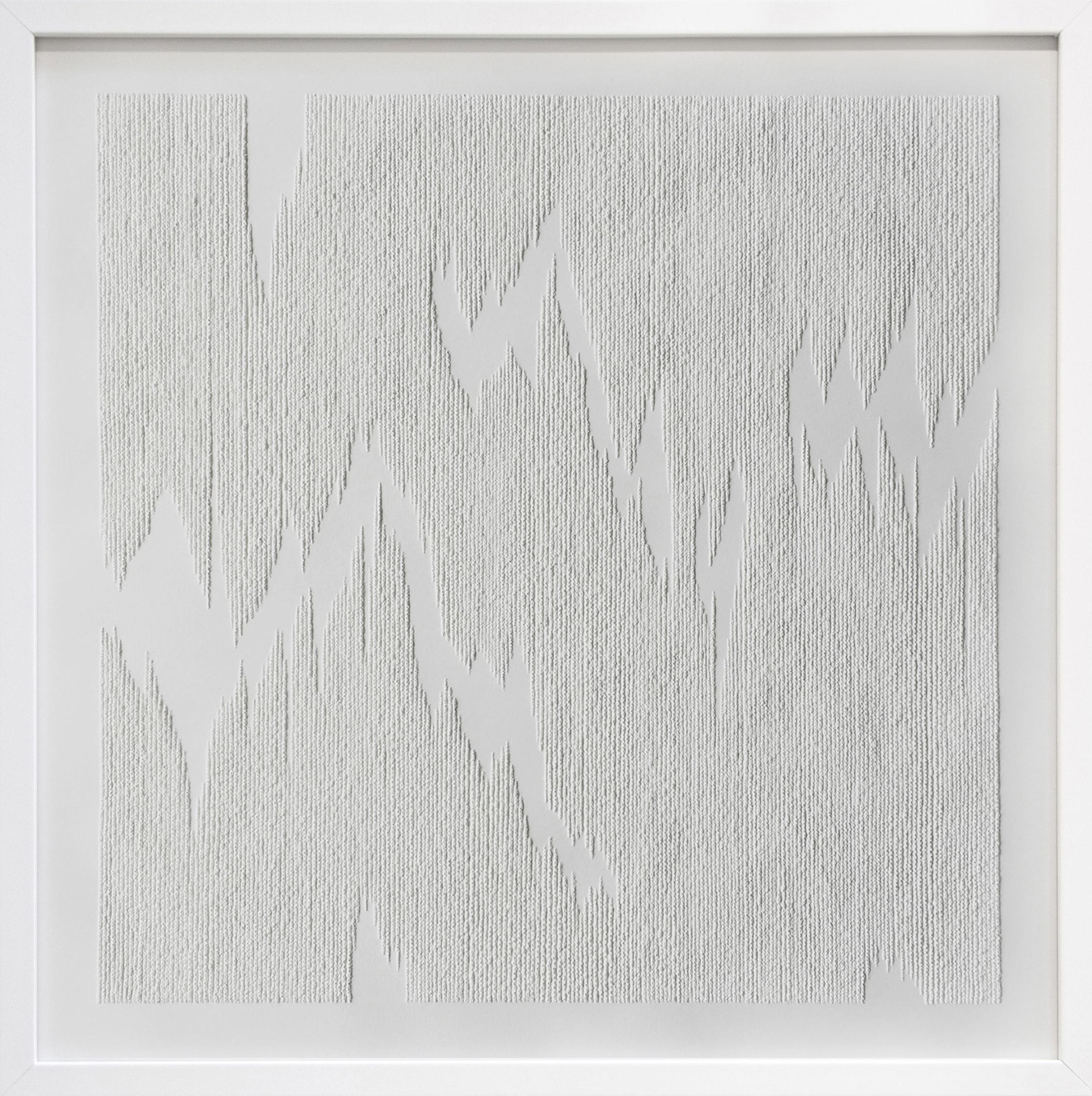 Antonin Anzil Abstract Sculpture – Minimalist Abstract Contemporary Dry Point On Paper "Square" #3