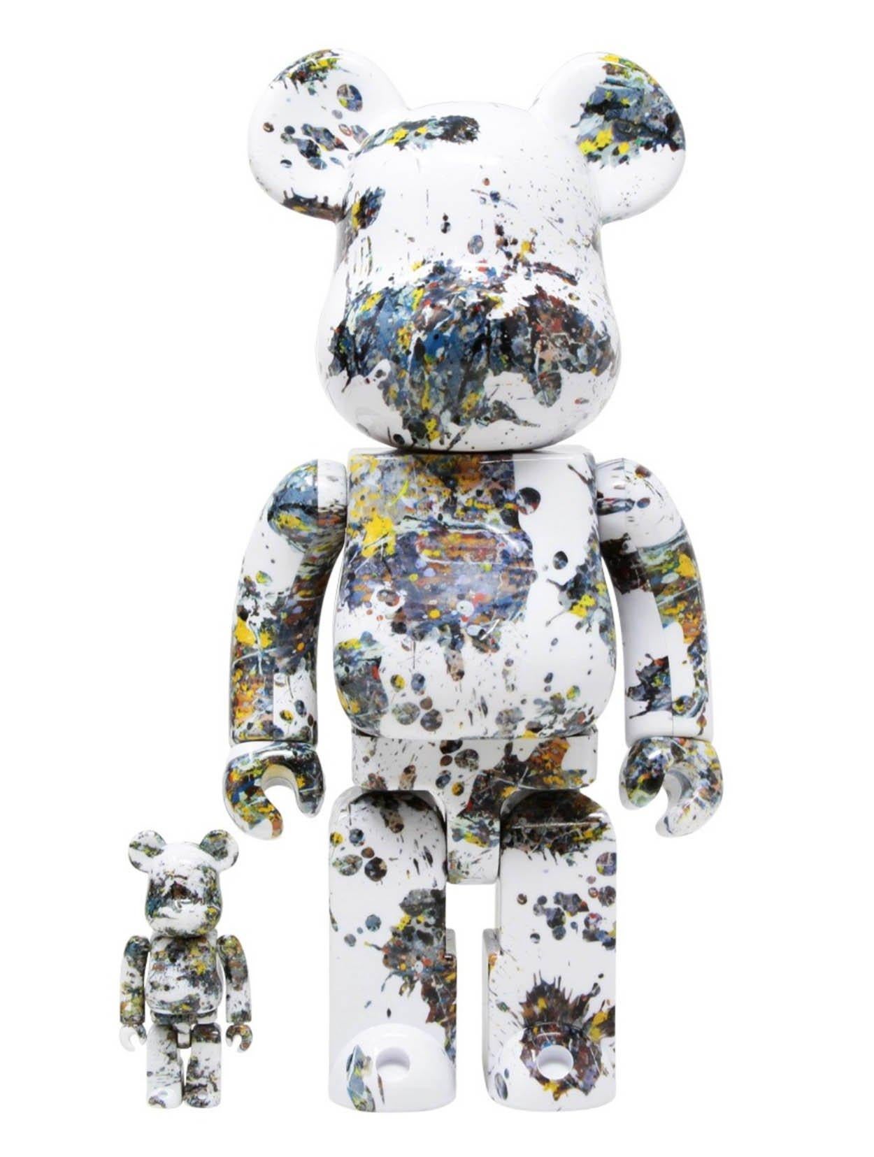 BEARBRICK - JACKSON POLLOCK 400% & 100% Medicom Toy Japan Vinyl figure Pop Art 1