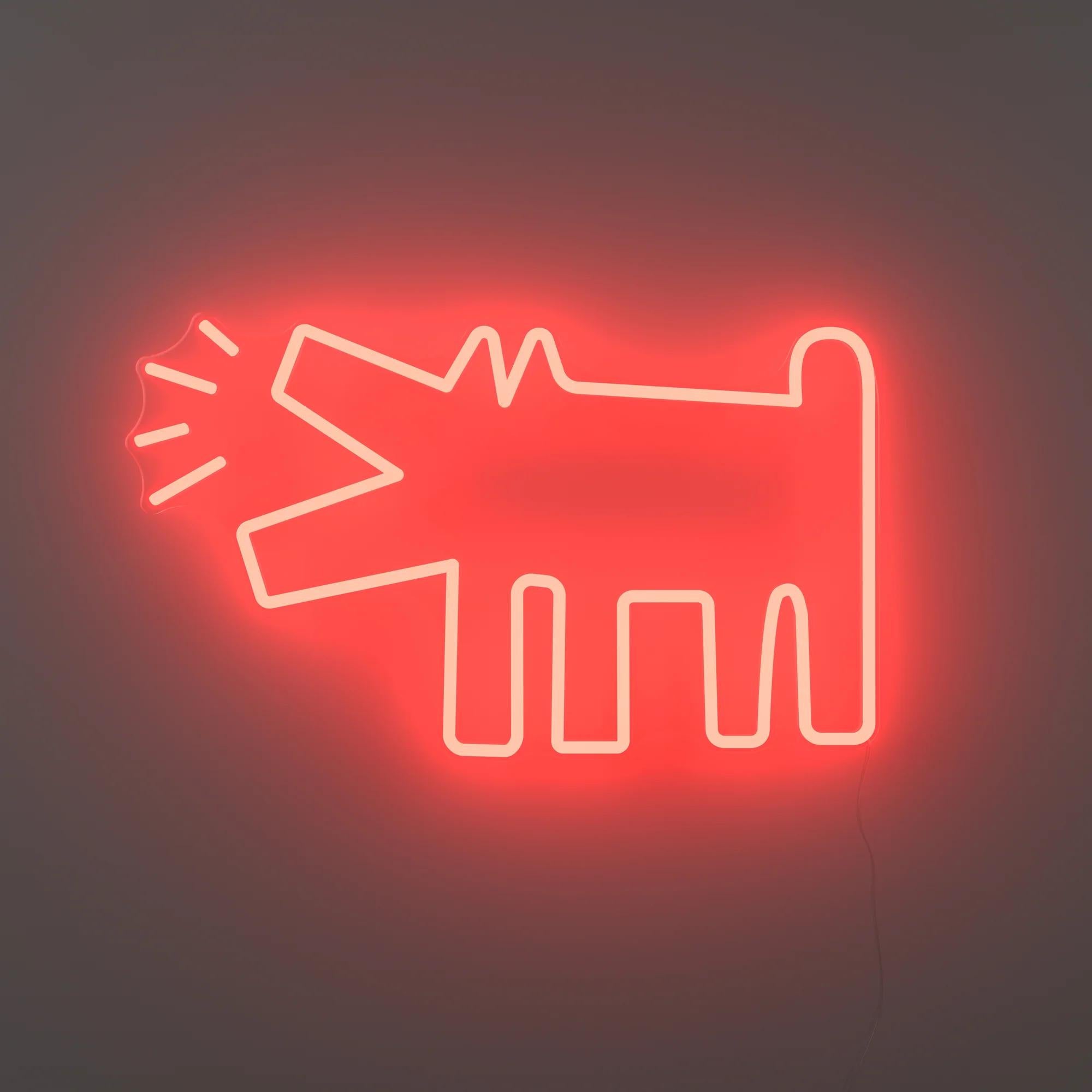AFTER KEITH HARING - Barking Dog YP x Keith Haring Design Neon LED Lamp. Pop Art 1