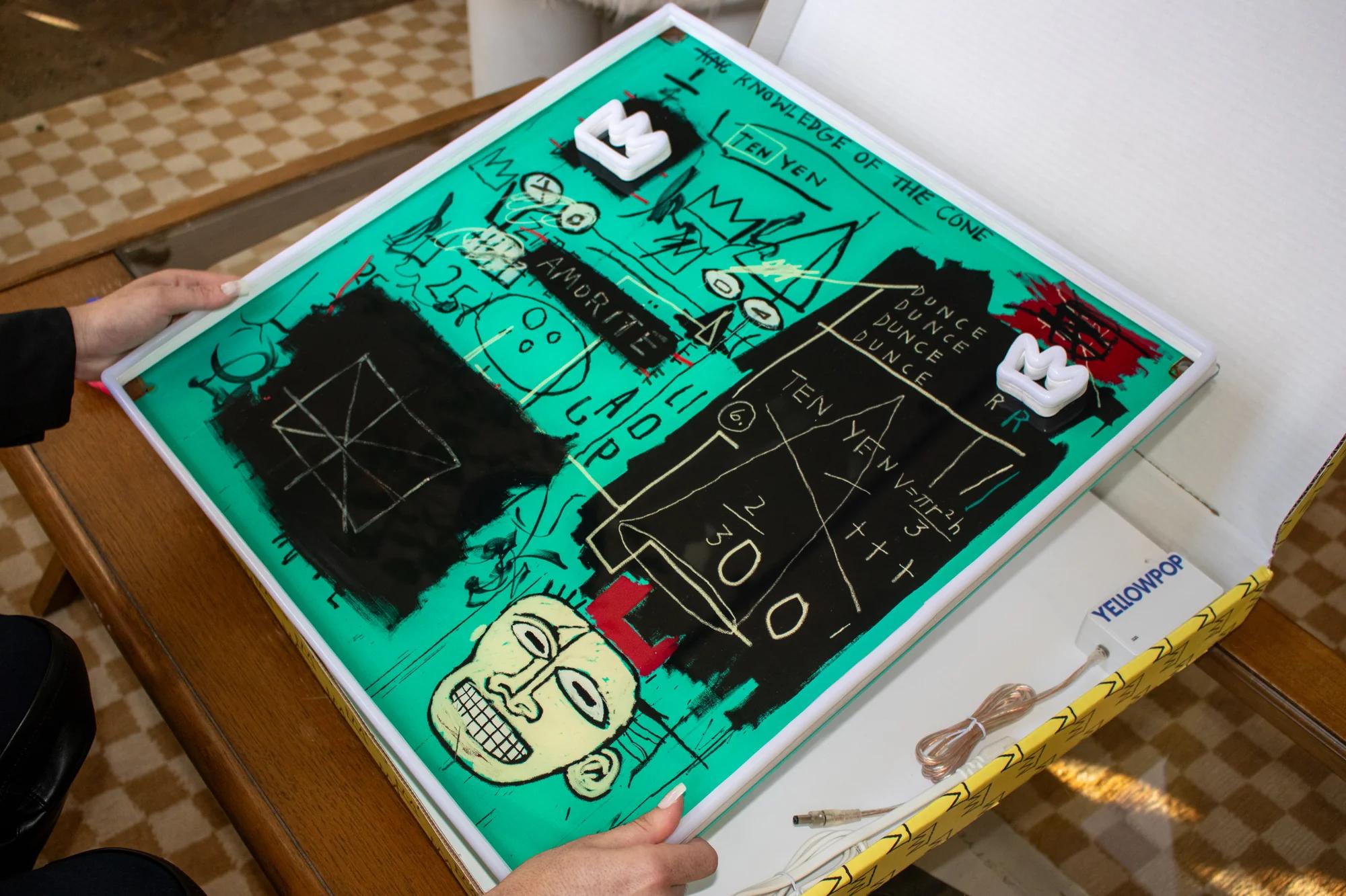 Jean-Michel BASQUIAT - Equals Pi YP x JM Basquiat Design Neon LED Lamp. Pop Art For Sale 2