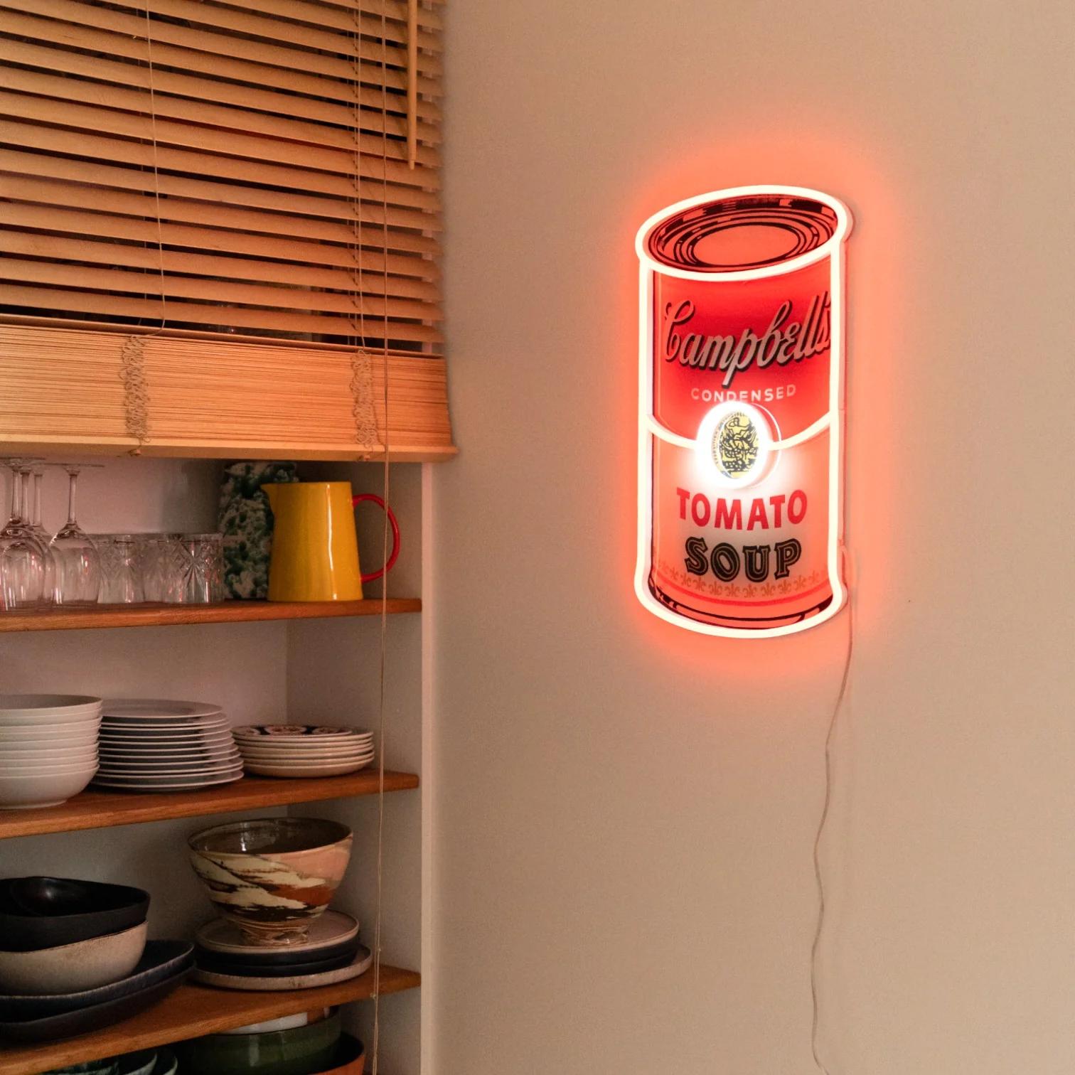 AFTER ANDY WARHOL - New Campbell YP x Andy Warhol. Lampada LED al neon di design. Pop Art in vendita 6