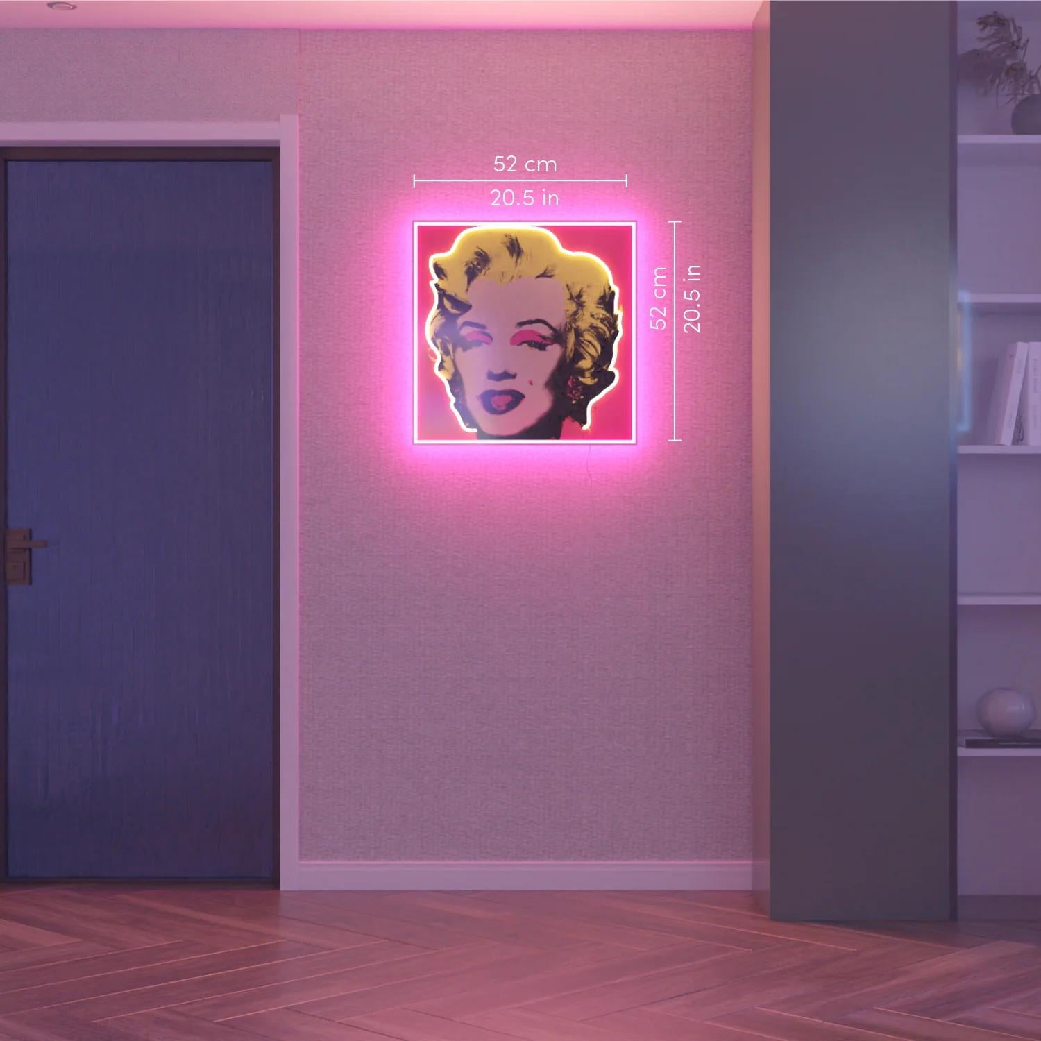 AFTER ANDY WARHOL - Marilyn YP x Andy Warhol. Lampada LED al neon di design. Pop Art in vendita 2