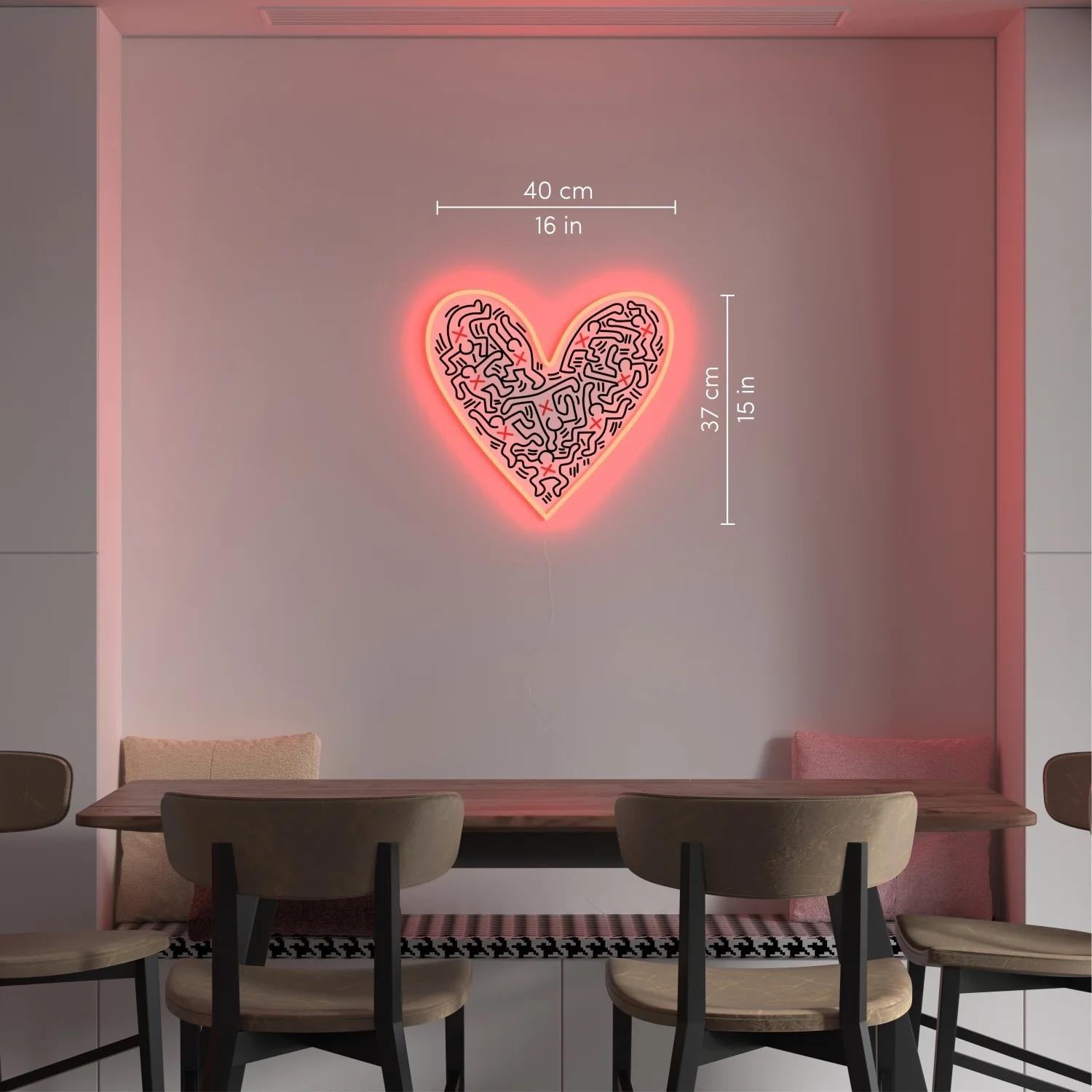 AFTER KEITH HARING - Dance Love YP x Keith Haring Design Lampada LED al neon. Pop Art in vendita 2