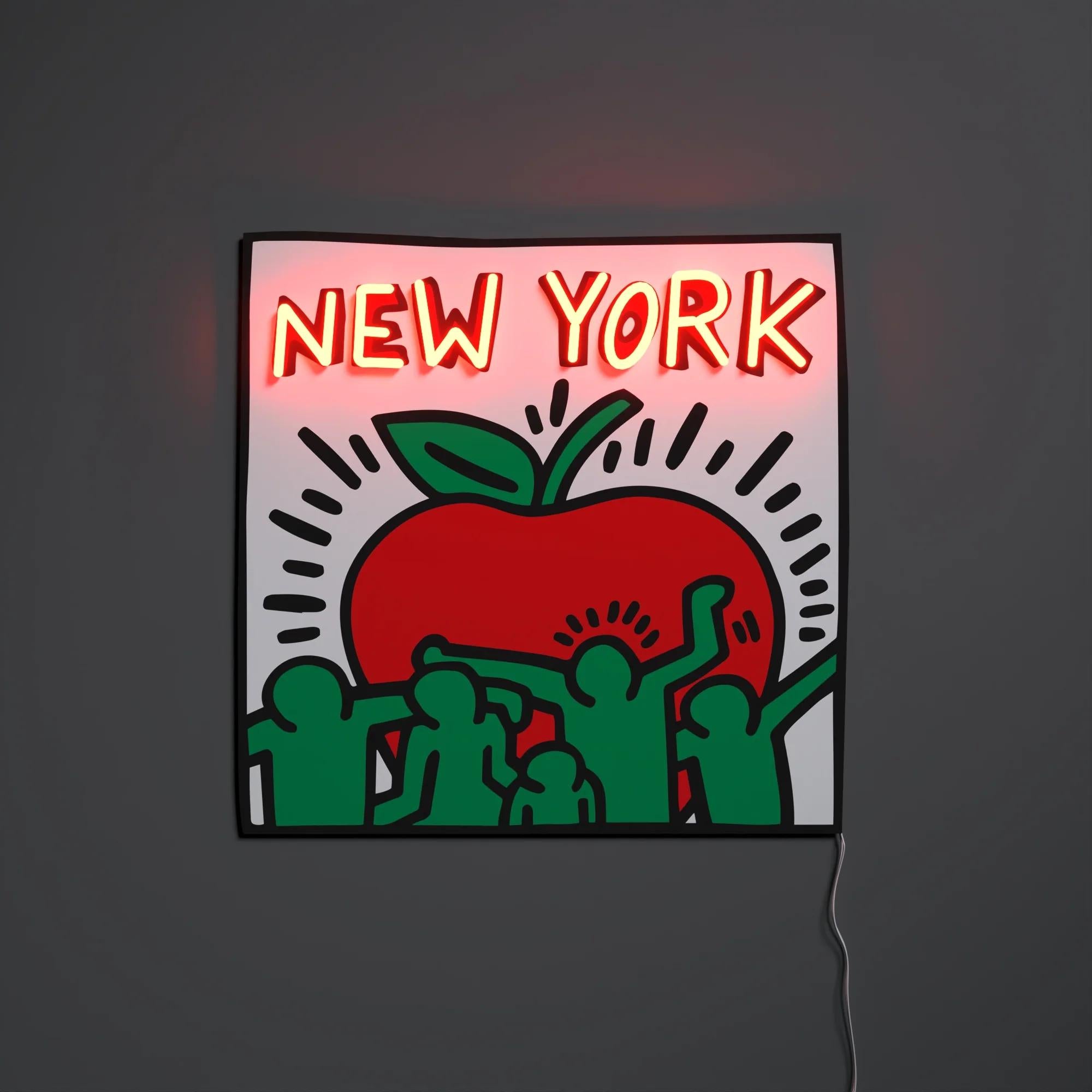 DESPUÉS DE KEITH HARING - Nueva York YP x Keith Haring Design Lámpara LED de neón. Arte pop en venta 1