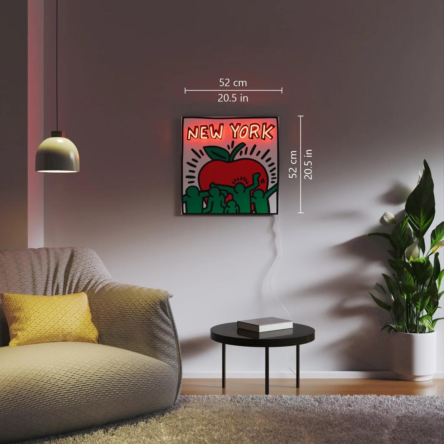 DESPUÉS DE KEITH HARING - Nueva York YP x Keith Haring Design Lámpara LED de neón. Arte pop en venta 2