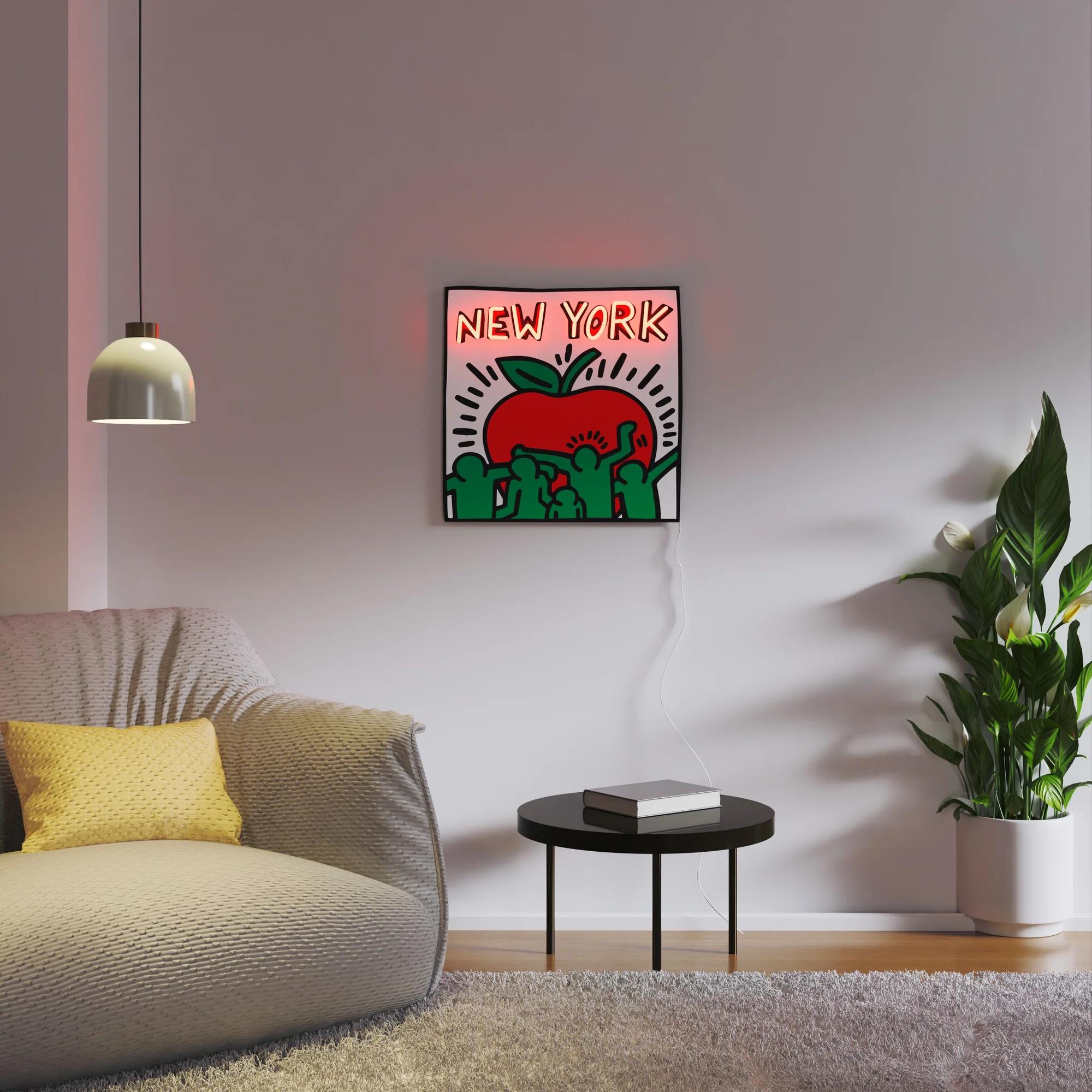 DESPUÉS DE KEITH HARING - Nueva York YP x Keith Haring Design Lámpara LED de neón. Arte pop en venta 3
