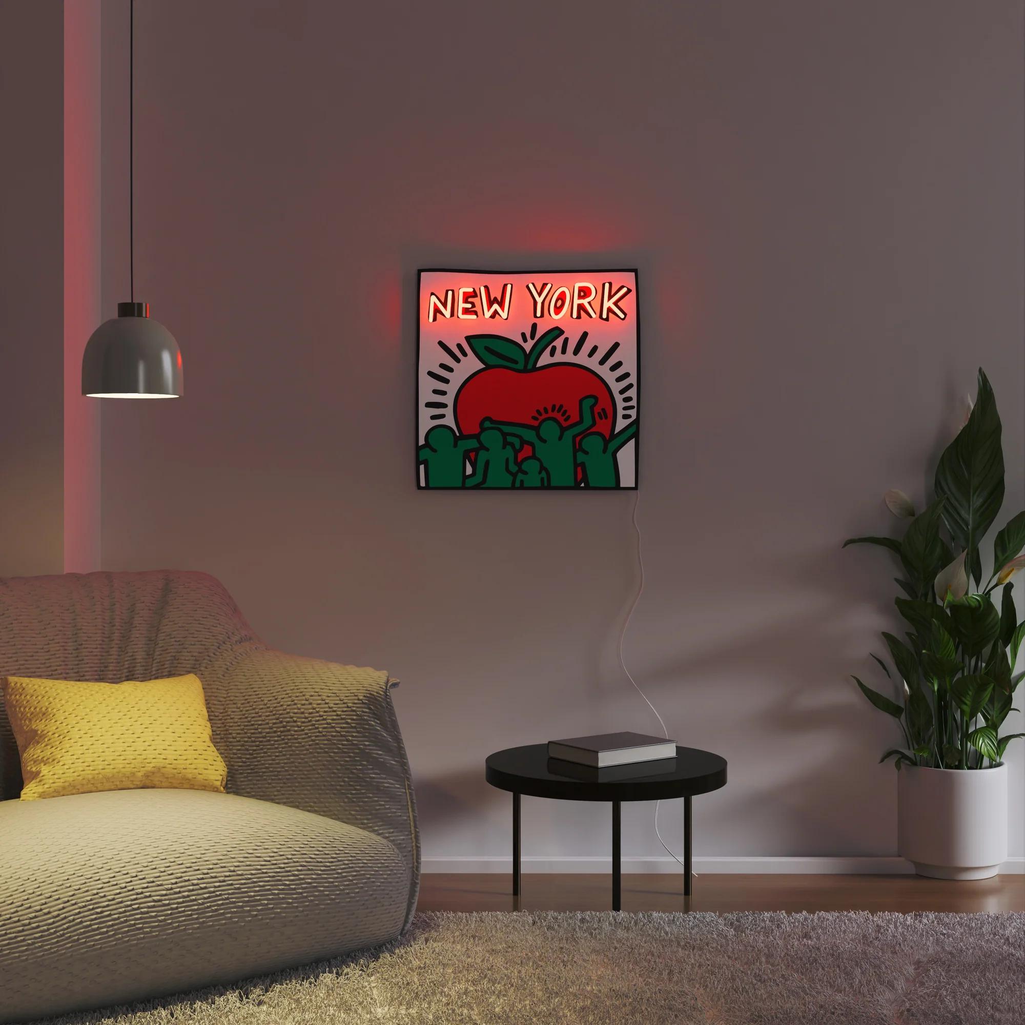 DESPUÉS DE KEITH HARING - Nueva York YP x Keith Haring Design Lámpara LED de neón. Arte pop en venta 4