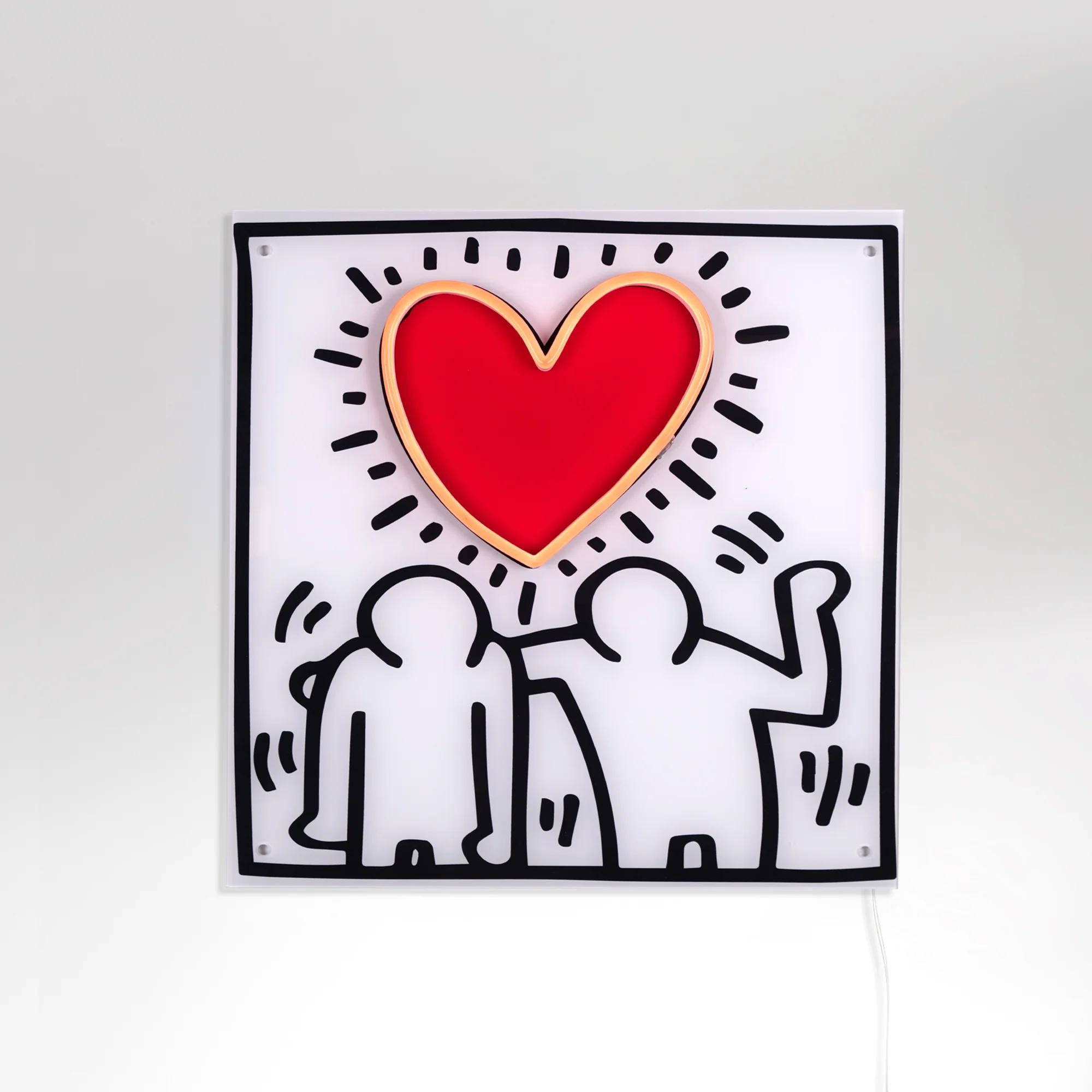 Love People YP x Keith Haring

Date of creation: 2024
Medium: PVC or Silicon piping with LED lights mounted on recycled acrylic board
Edition: Open
Size: 52 x 52 cm
Condition: Brand new

Keith Haring's Love People is a work that encapsulates his