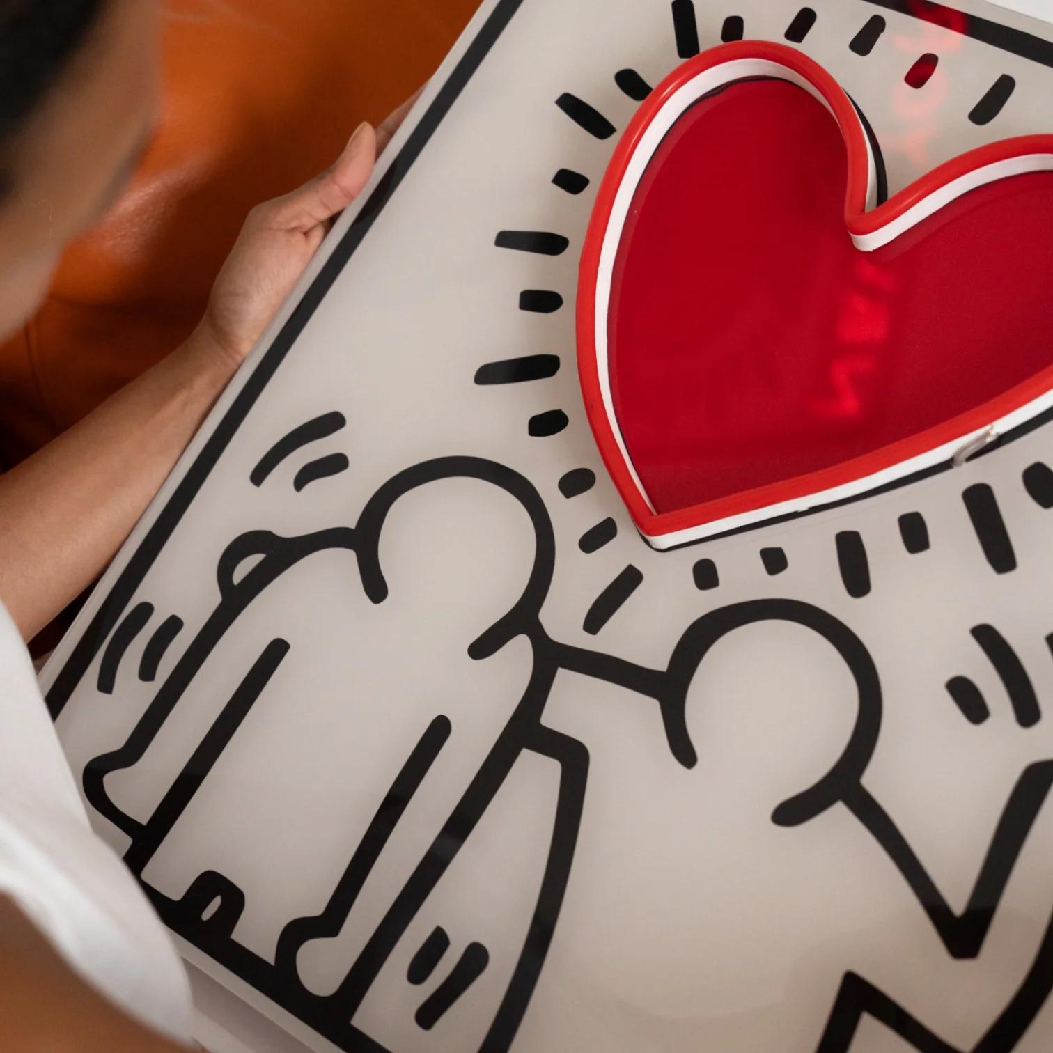 AFTER KEITH HARING - Love People YP x Keith Haring Design Neon LED Lamp. Pop Art For Sale 3