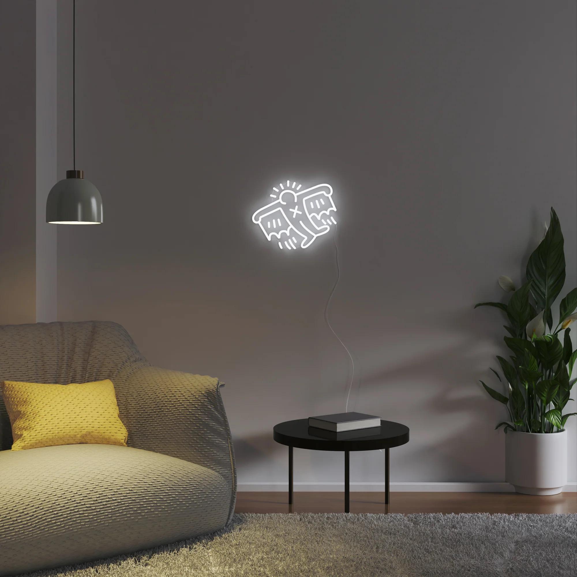 AFTER KEITH HARING - Flying Man YP x Keith Haring Design Neon LED Lamp. Pop Art For Sale 3