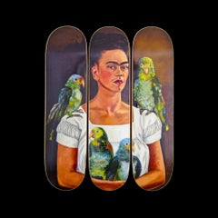 FRIDA KAHLO - Me And My Parrots. Skate Deck Modern Design Pop American