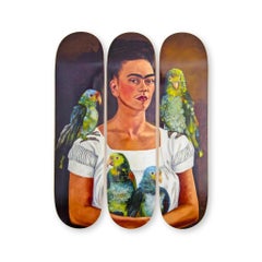 Frida Kahlo - Io e i miei pappagalli. Skate Deck Design Moderno Pop Americano