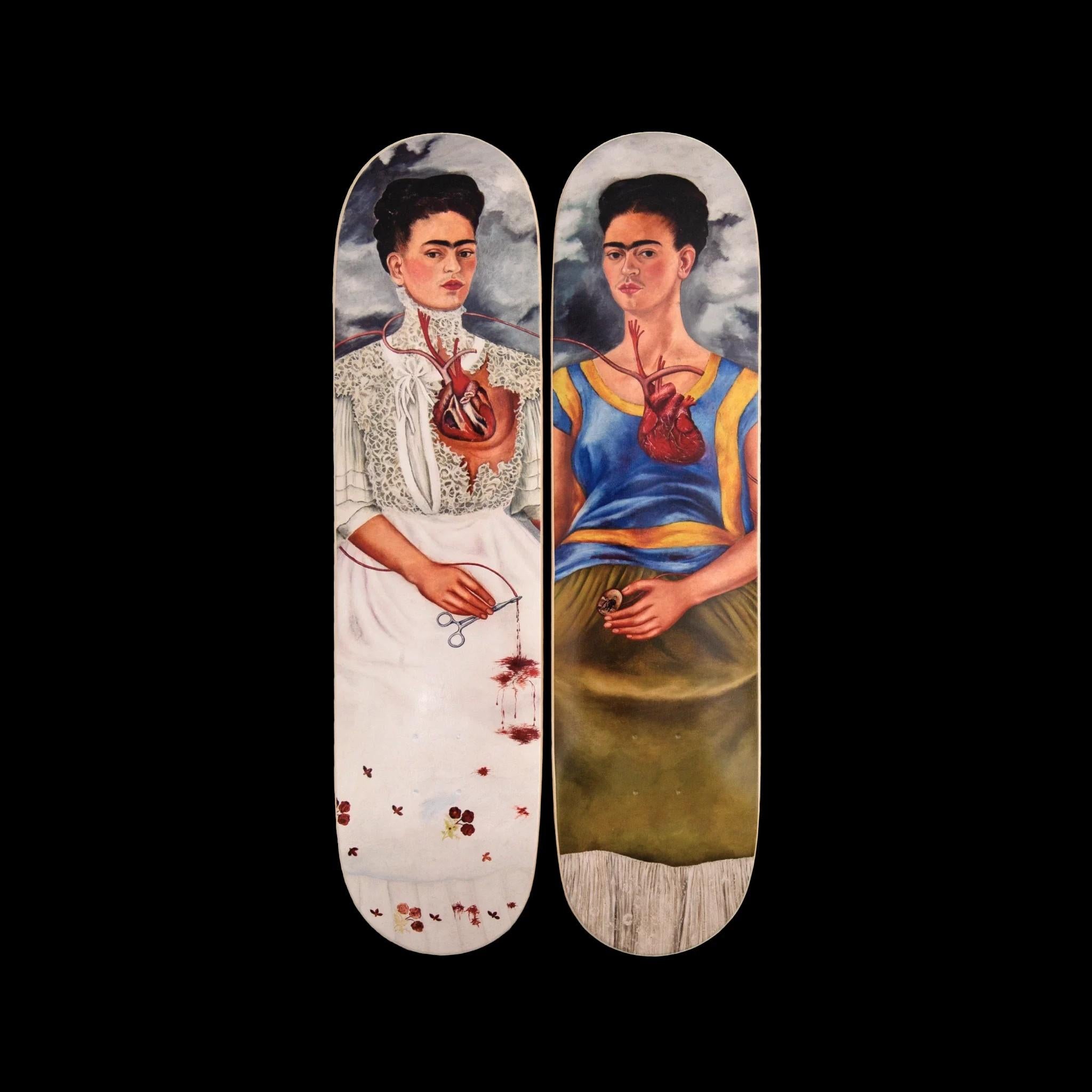 FRIDA KAHLO - The Two Fridas. Skate Deck Modern Design Pop