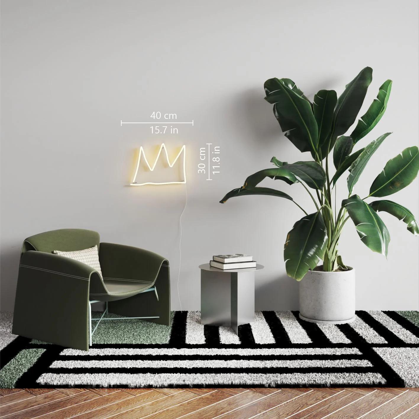 Jean-Michel BASQUIAT - The Crown YP x JM Basquiat Design Neon LED Lamp For Sale 1