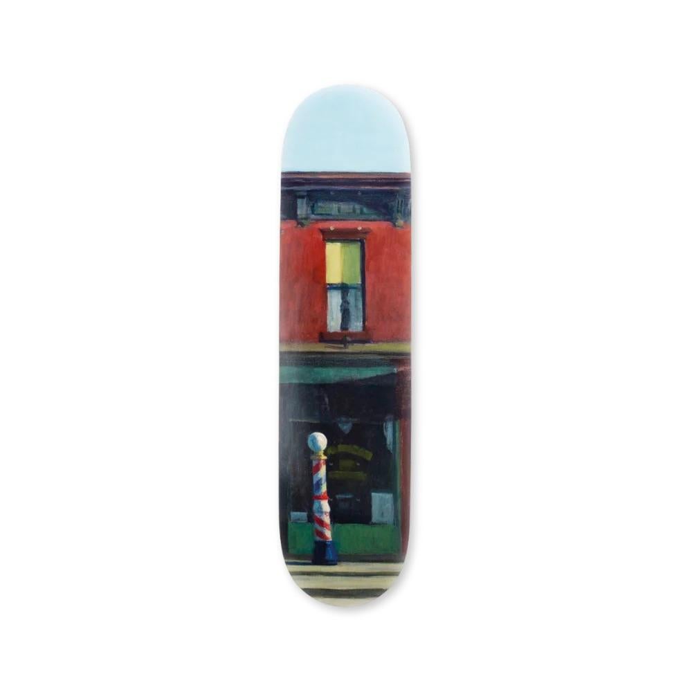 Edward Hopper - Early Sunday Morning

Date of creation: 2022
Medium: Digital print on Canadian maple wood
Edition: Open
Size: 80 x 20 cm
Condition: In mint conditions and never displayed
Skate deck made of 7 ply grade A Canadian maple wood.
© 2022