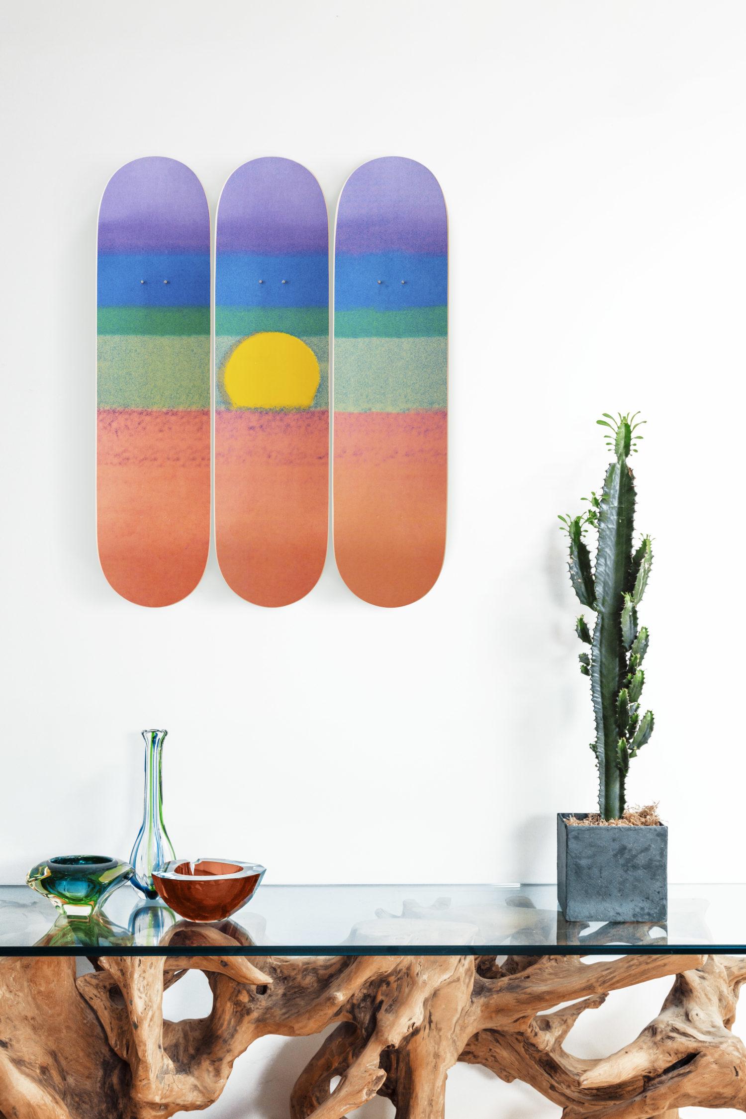 Andy Warhol Foundation SUNSET (ORANGE) Skate Deck Pop Art Modern Design For Sale 1