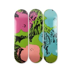 ANDY WARHOL - FLOWERS (GREEN/PINK) Skate Deck Pop Art Modern Design