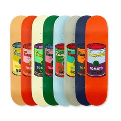 ANDY WARHOL - SET OF 8 COLORED CAMPBELL'S SOUP Skate Deck Pop Art Modern Design