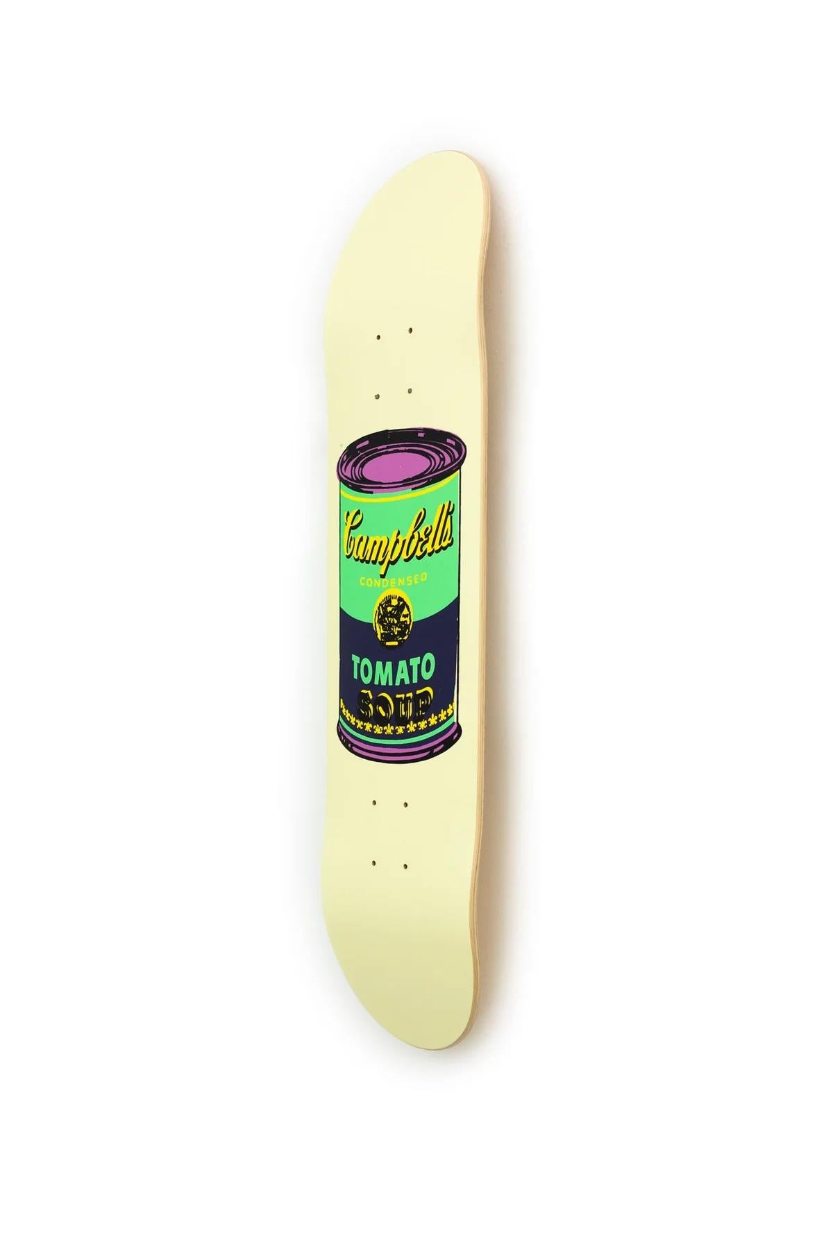 ANDY WARHOL - COLORED CAMPBELL'S SOUP EGGPLANT Skate Deck Pop Art Modern Design For Sale 2