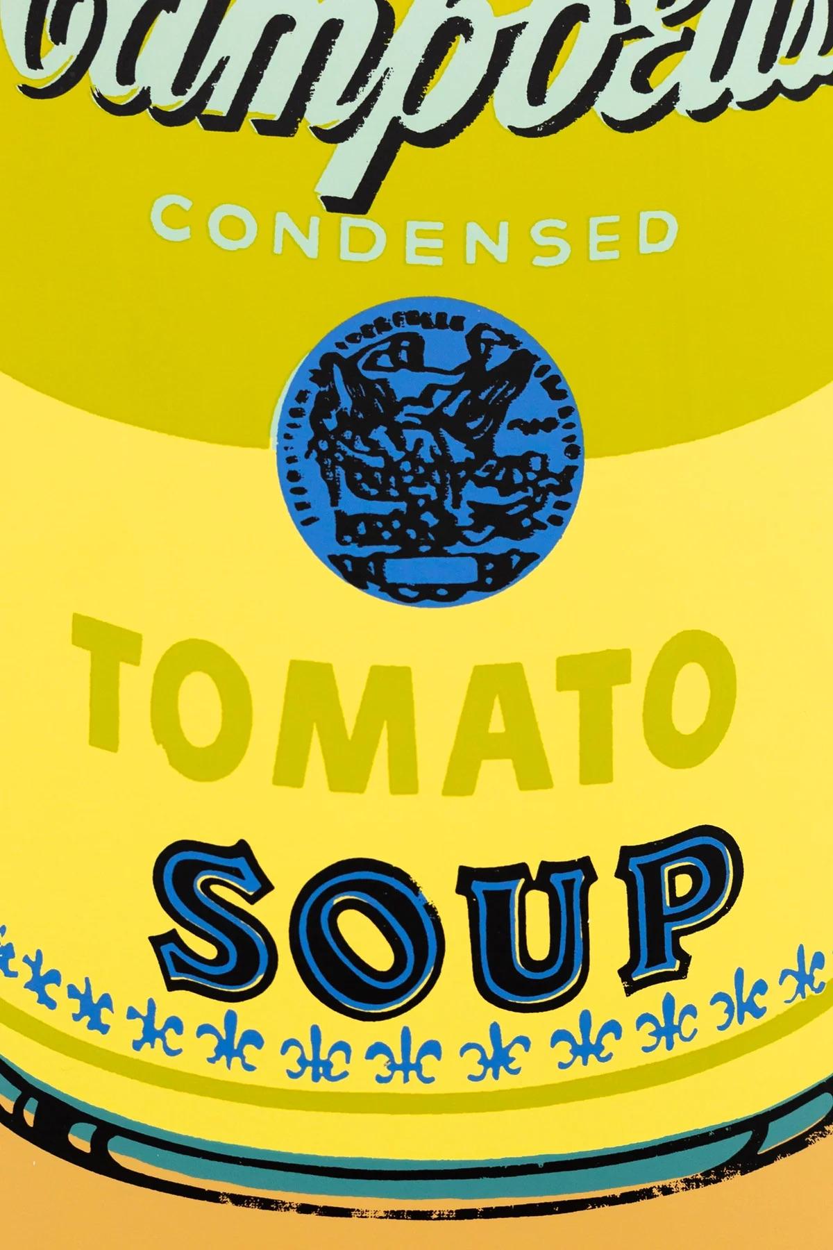 ANDY WARHOL - COLORED CAMPBELL'S SOUP BEIGE Skate Deck Pop Art Modern Design For Sale 2