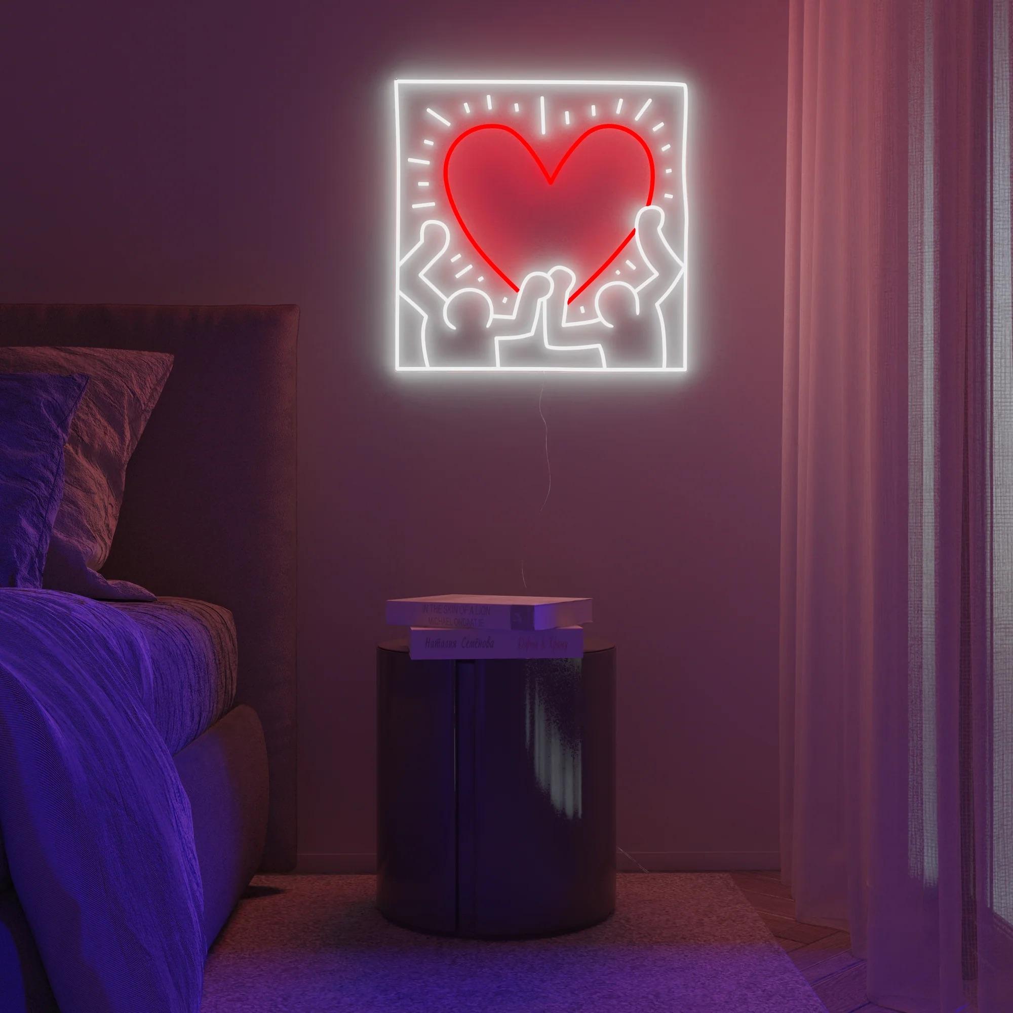 KEITH HARING - Radiant Heart YP x Keith Haring Design/One Neon Lamp. Pop Art Urbain en vente 4