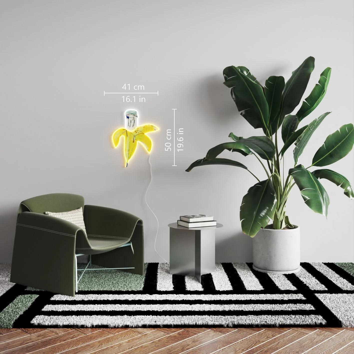 Jean-Michel BASQUIAT - Banana YP x JM Basquiat Design Neon LED Lamp en vente 3