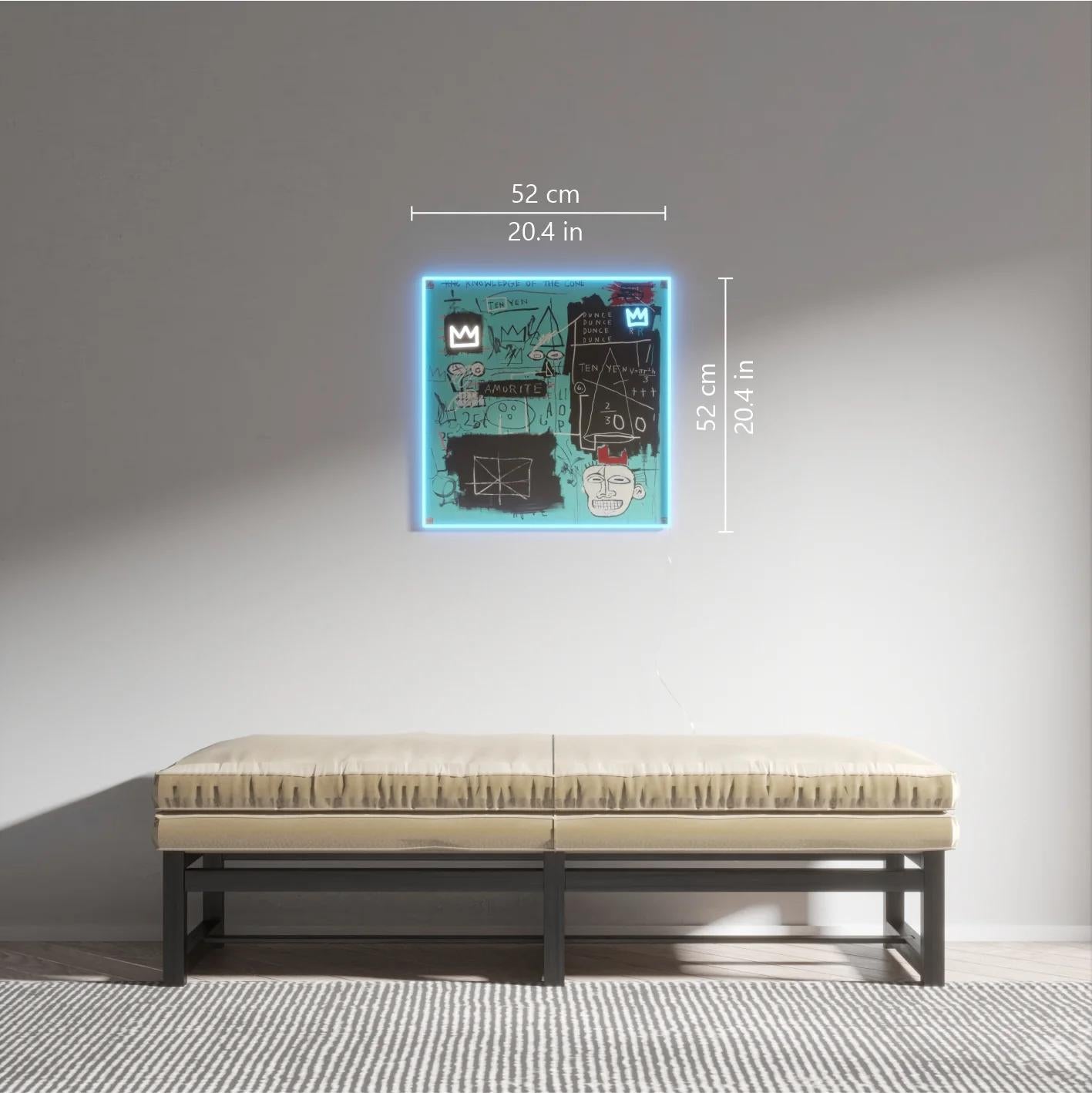 Jean-Michel BASQUIAT - Equals Pi YP x JM Basquiat Design Neon LED Lamp. Pop Art For Sale 3