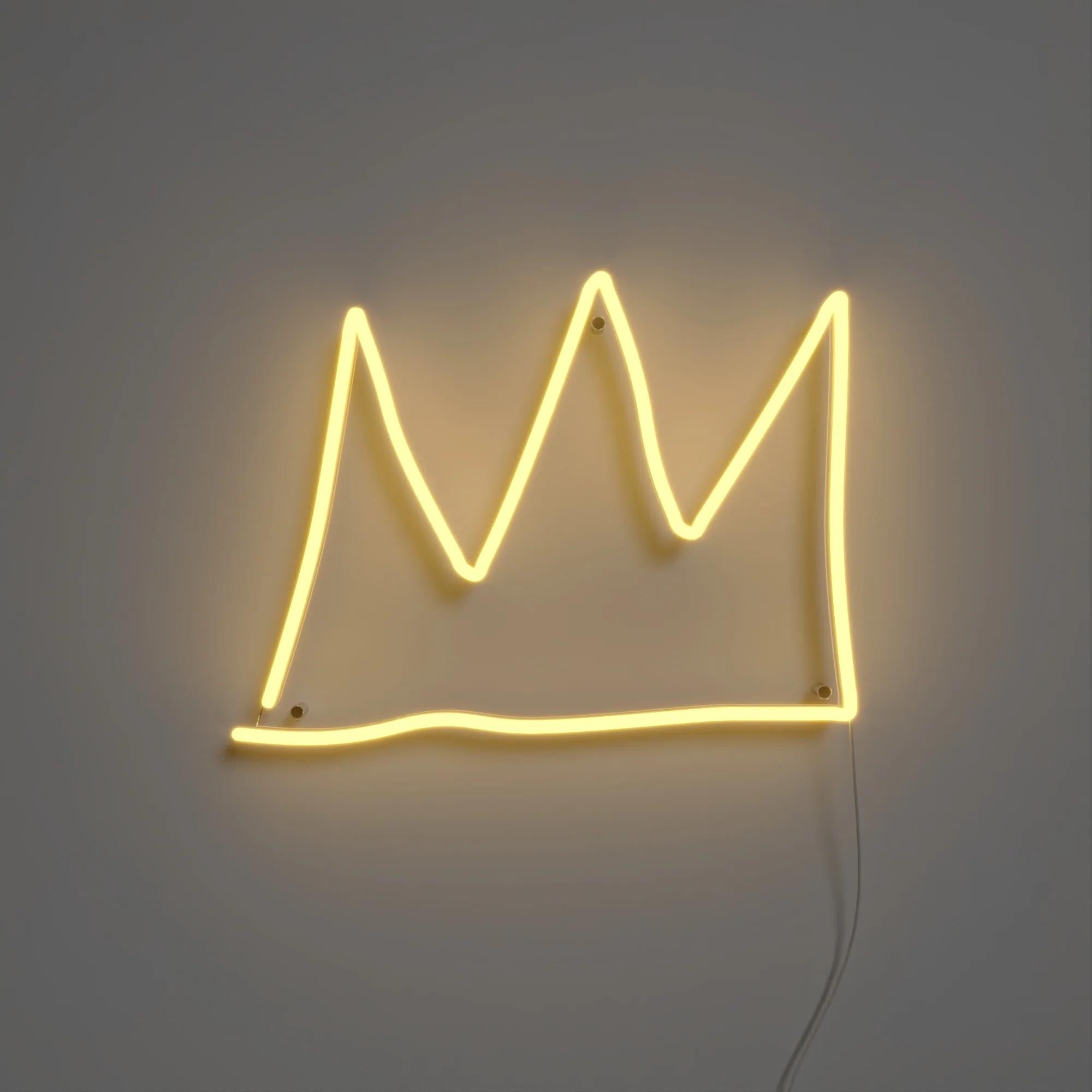 Jean-Michel BASQUIAT - The Crown YP x JM Basquiat Design Neon LED Lamp - Pop Art Art by Jean-Michel Basquiat