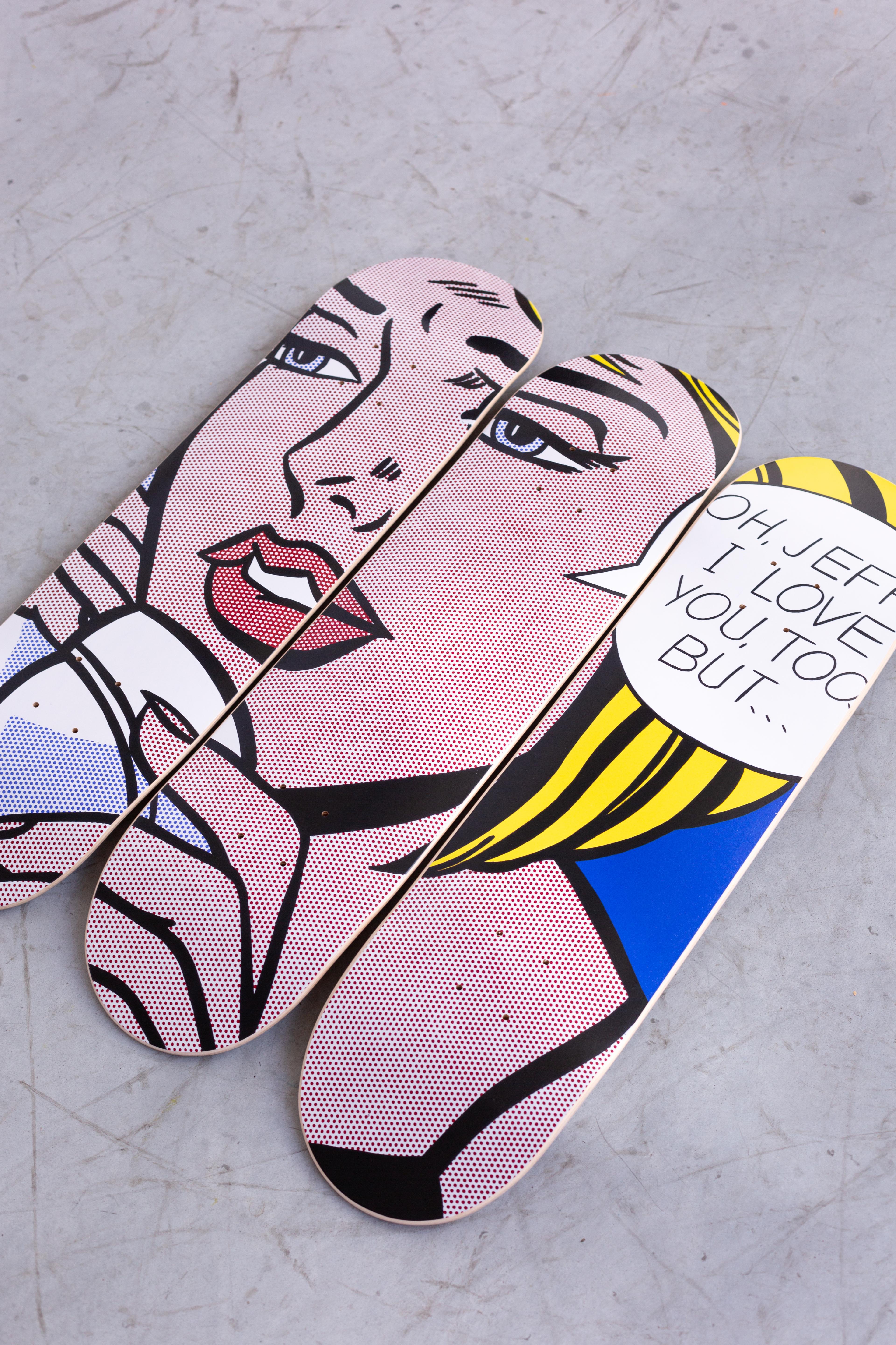 ROY LICHTENSTEIN - OH, JEFF... JE T'AIME AUSSI... BUT Skate Decks Pop Art Design en vente 1
