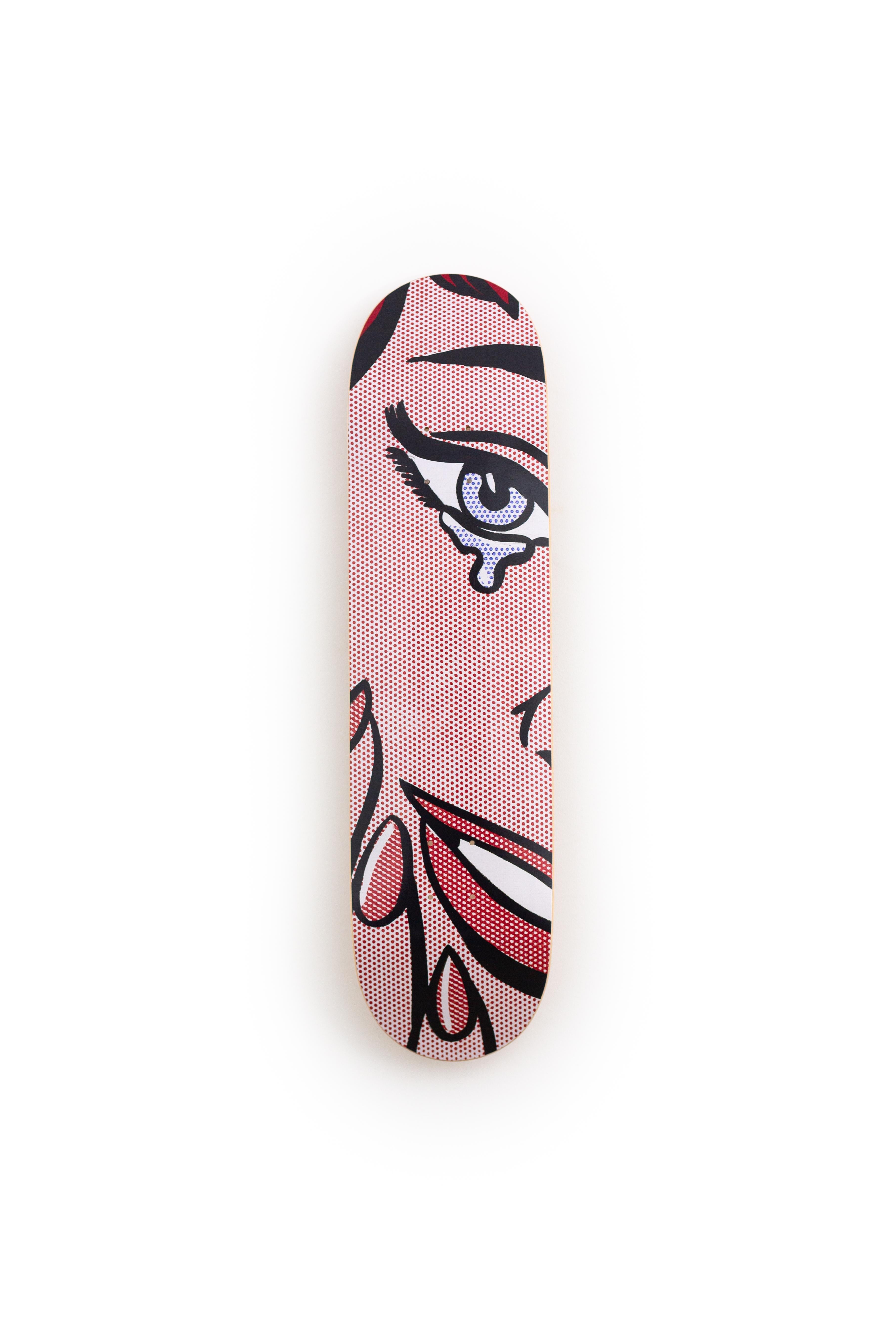 after ROY LICHTENSTEIN - Happy Tears, 1964. Skate Deck Pop Art Design