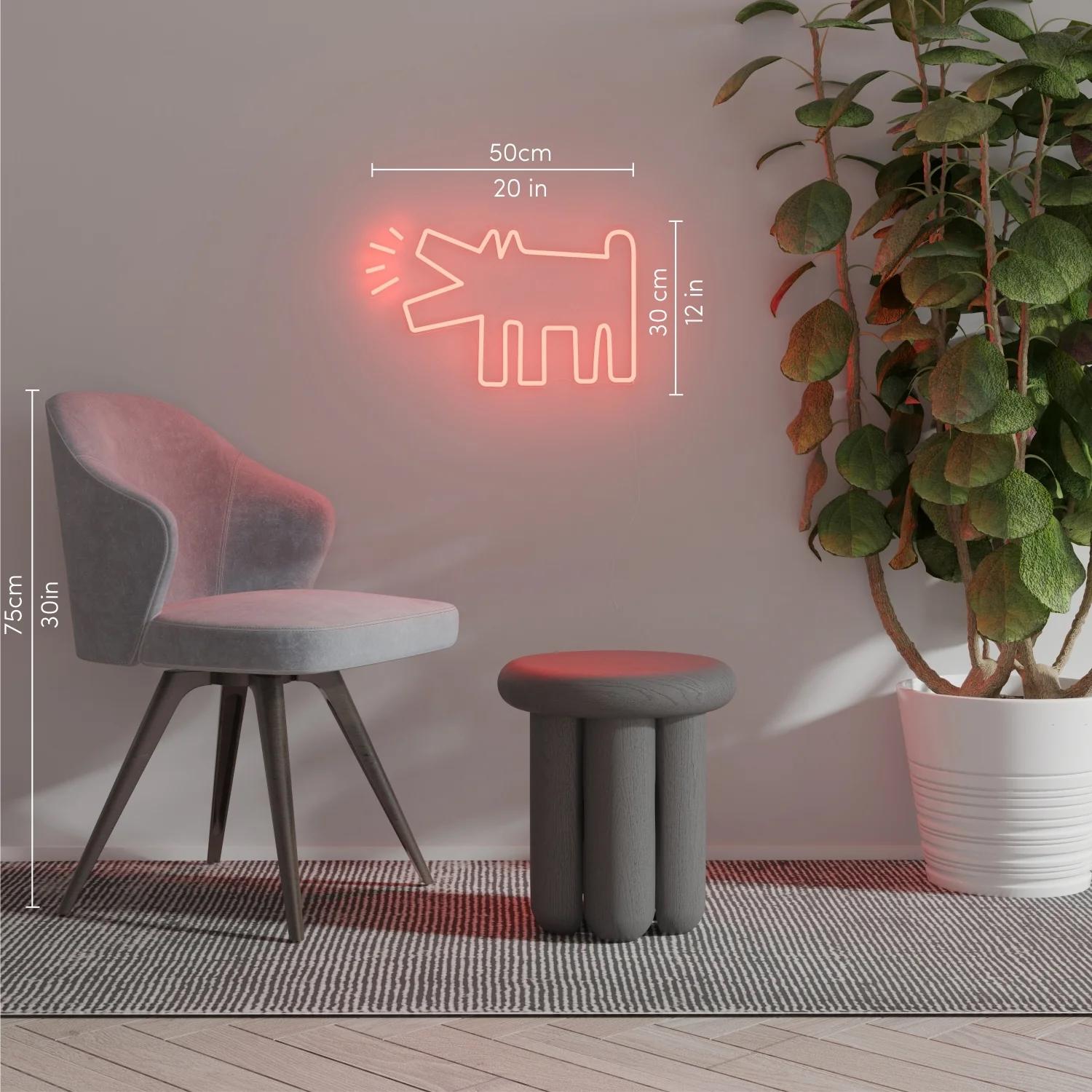 KEITH HARING - Barking Dog YP x Keith Haring Design Neon LED Lamp. Pop Art For Sale 2