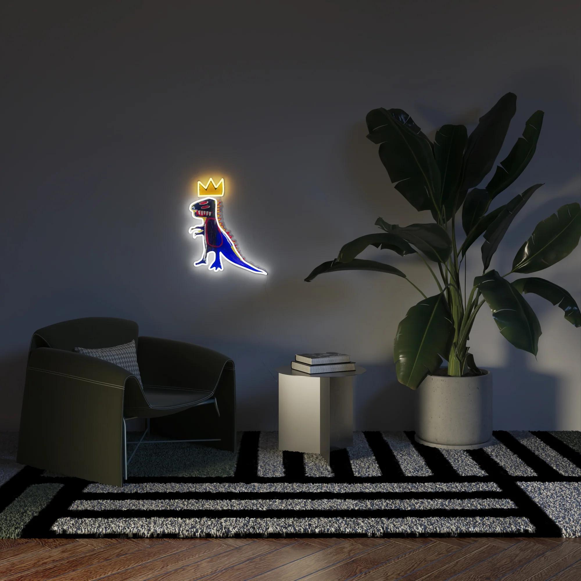 Jean-Michel BASQUIAT - distributeur PEZ YP x JM Lampe LED néon Basquiat Design en vente 1