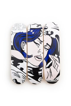ROY LICHTENSTEIN - DROWNING GIRL, 1963 Diseño de cubiertas de patines Pop Art