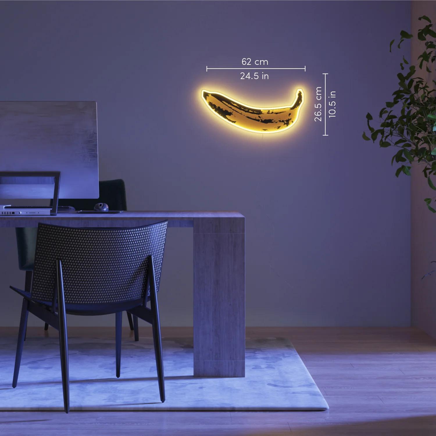 ANDY WARHOL - Banana YP x Andy Warhol. Lampe LED néon Design. Pop Art mural en vente 2