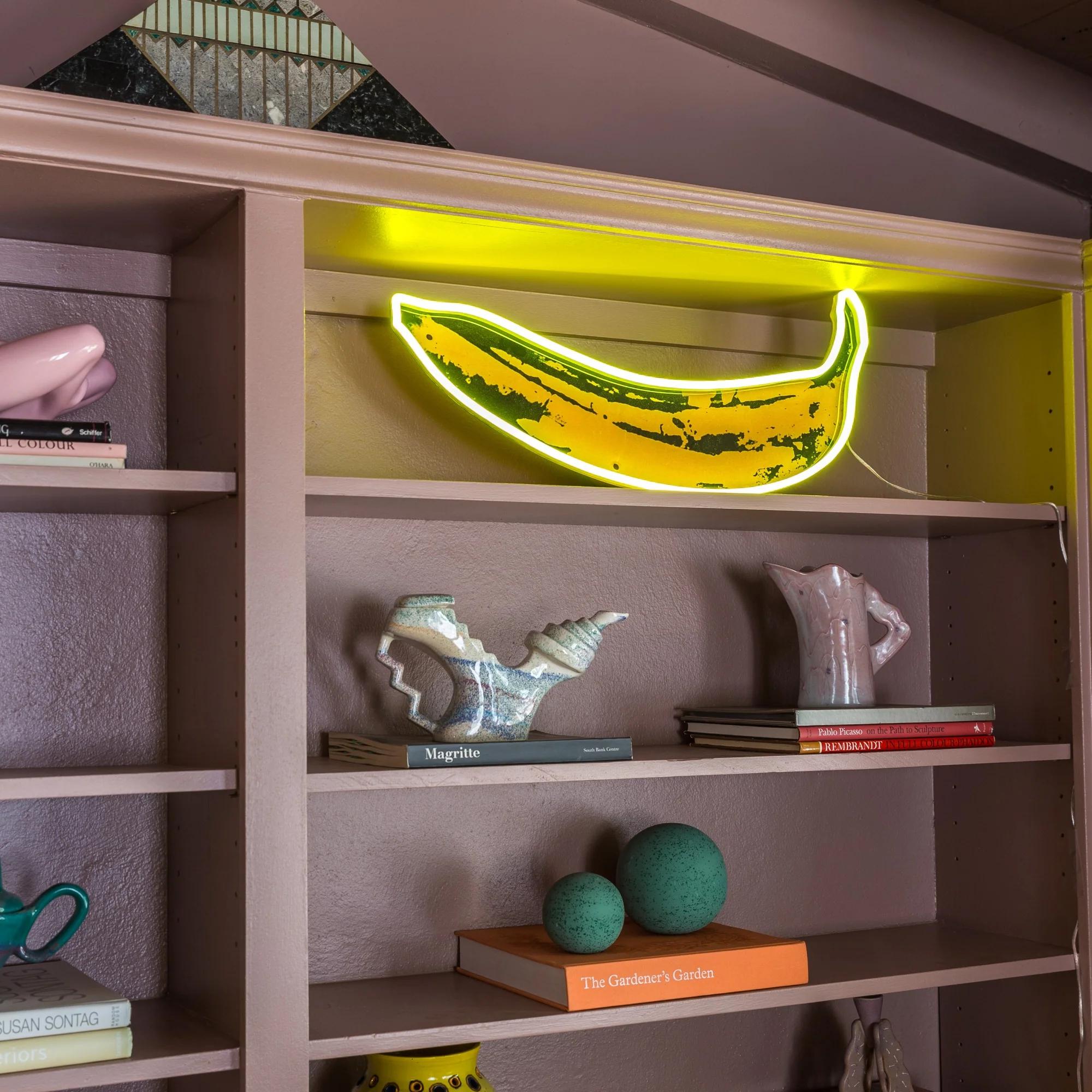 ANDY WARHOL - Banana YP x Andy Warhol. Lampe LED néon Design. Pop Art mural en vente 3