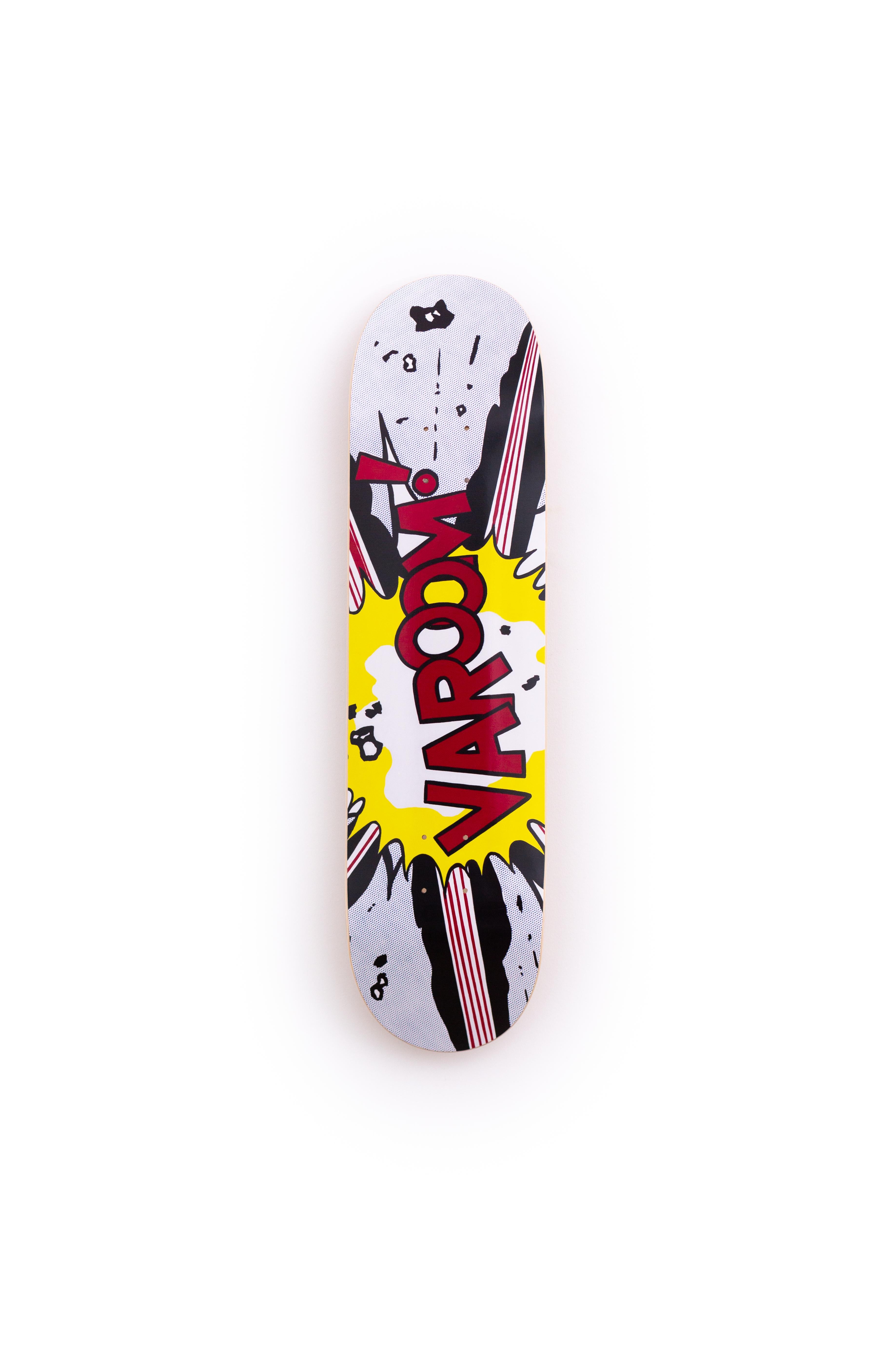 after ROY LICHTENSTEIN - Varoom!, 1963. Skate Deck Pop Art Design