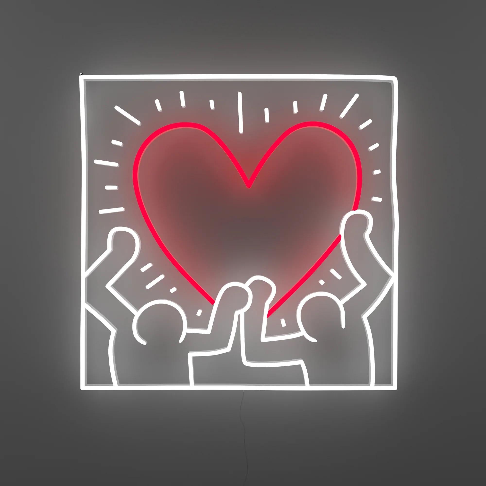 KEITH HARING - Radiant Heart YP x Keith Haring Design Neonlampe. Pop Art Urban im Angebot 1