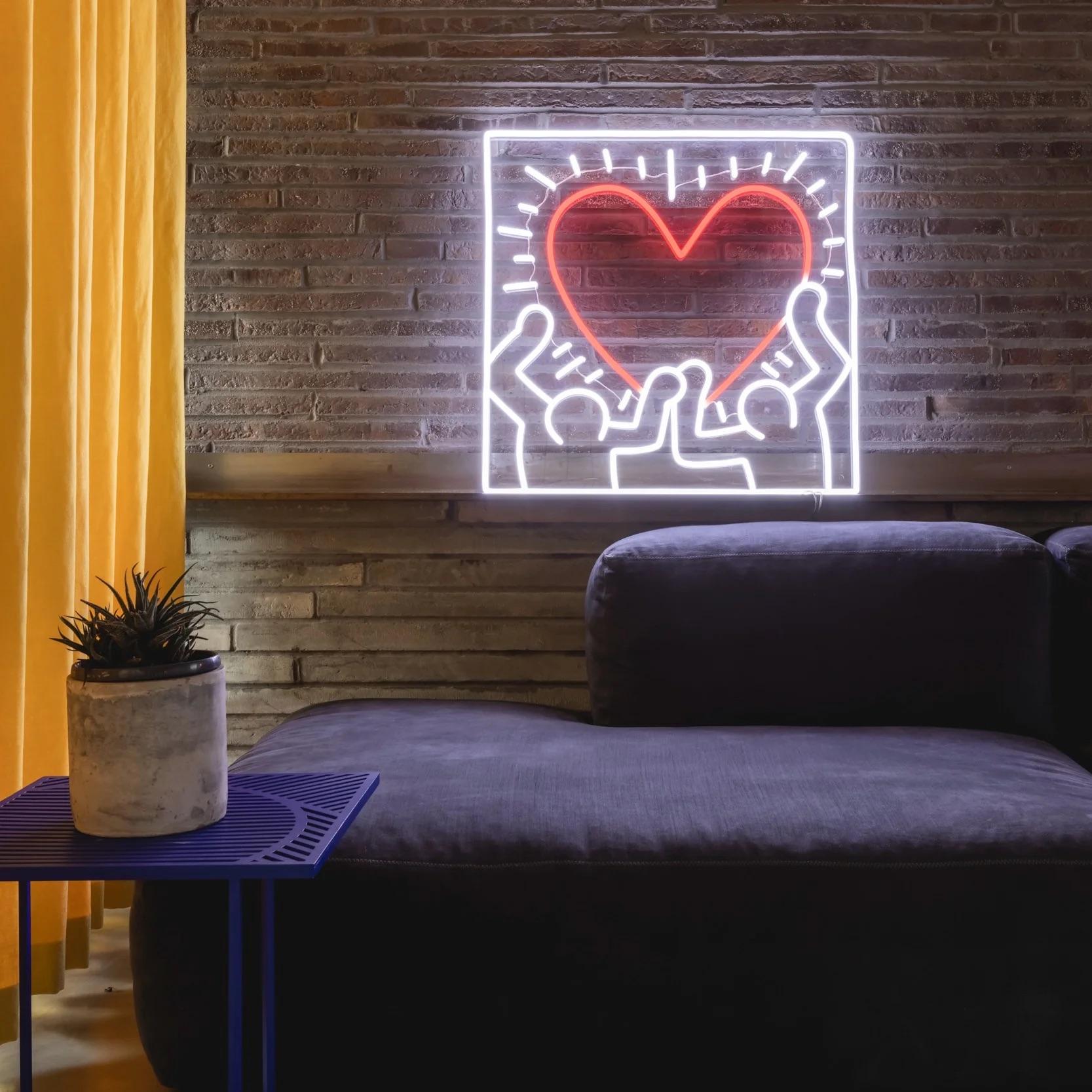 KEITH HARING - Radiant Heart YP x Keith Haring Design Neonlampe. Pop Art Urban im Angebot 3