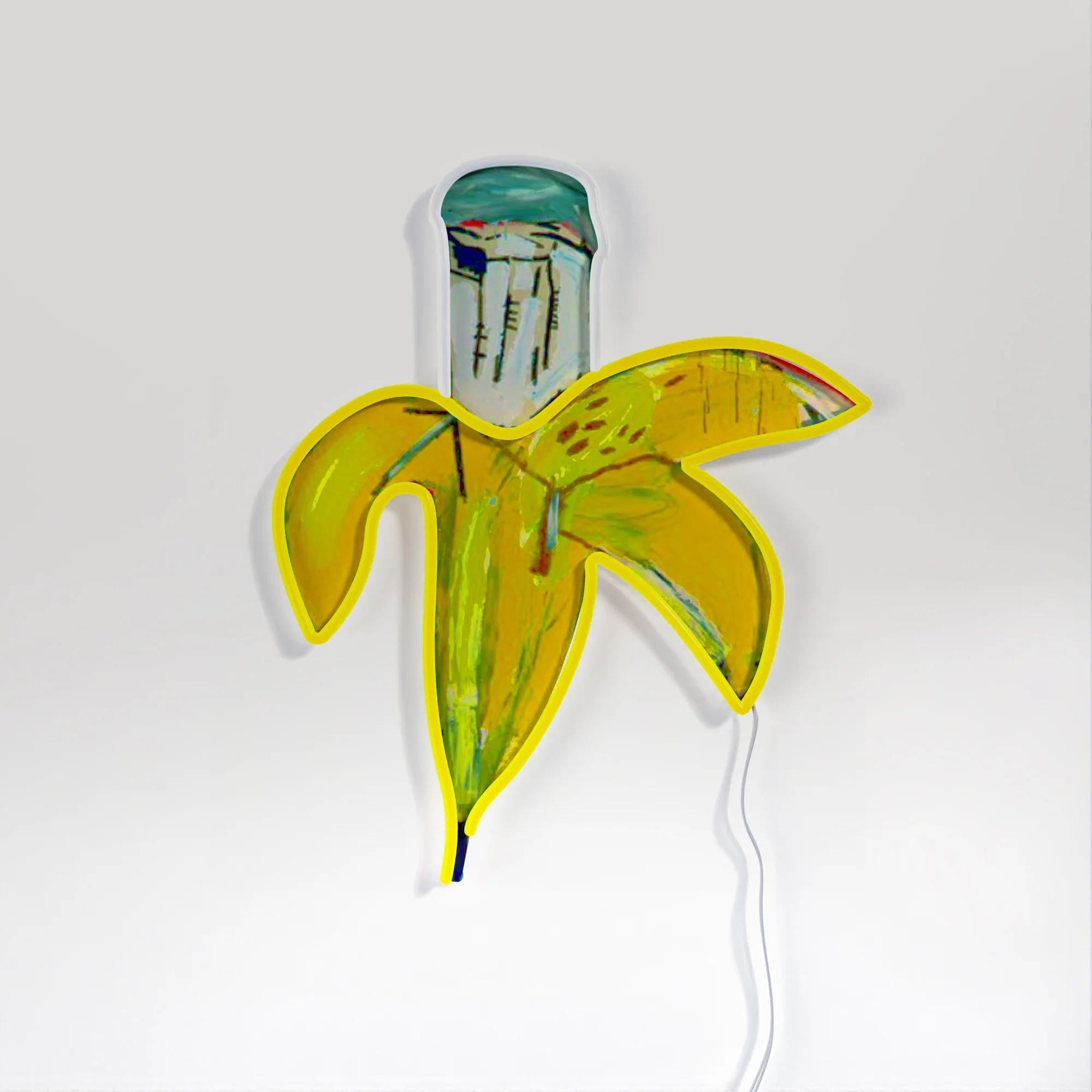 Jean-Michel BASQUIAT - Banana YP x JM Basquiat Design Neon LED Lamp - Art by Jean-Michel Basquiat