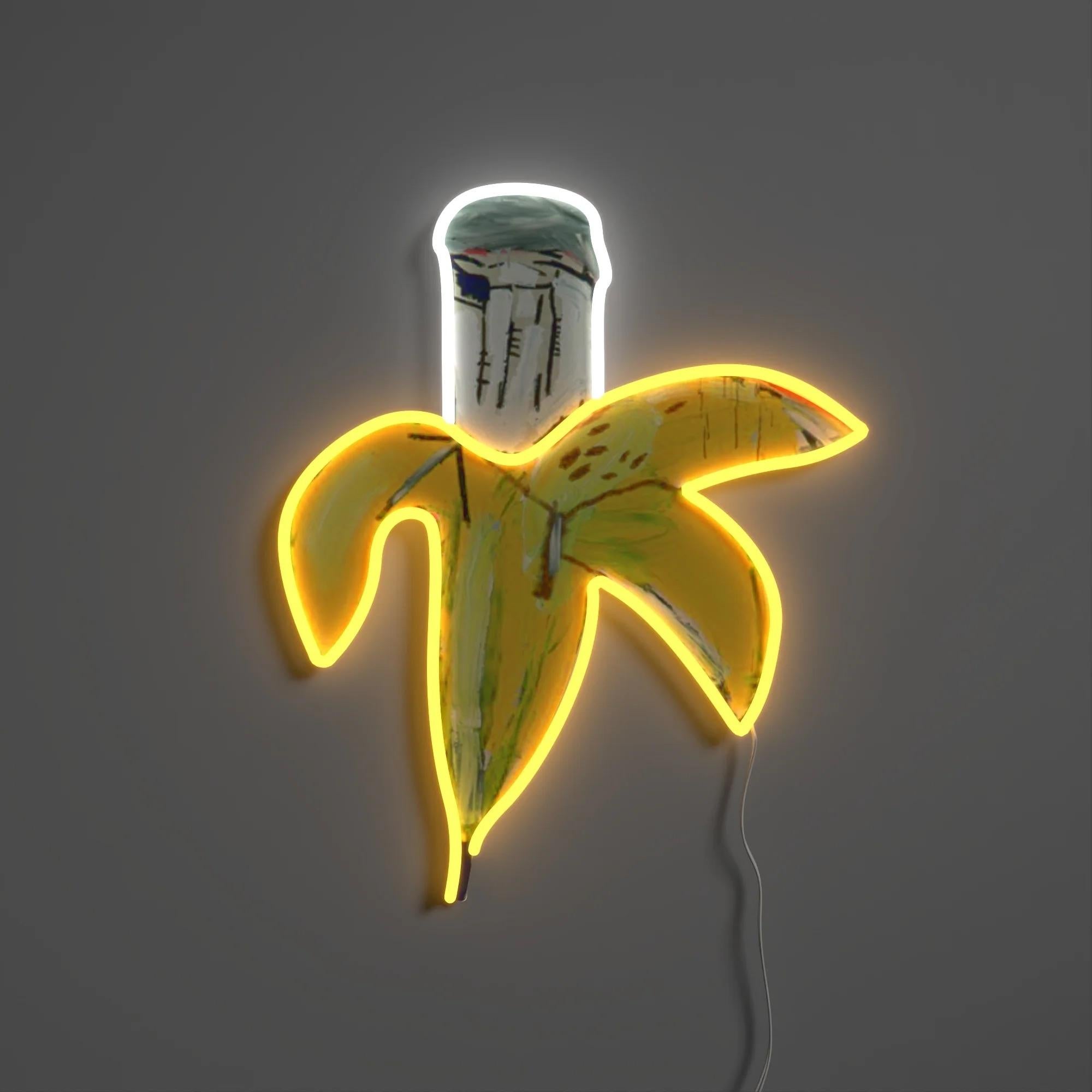 Jean-Michel BASQUIAT - Banana YP x JM Basquiat Design Neon LED Lamp - Pop Art Art by Jean-Michel Basquiat