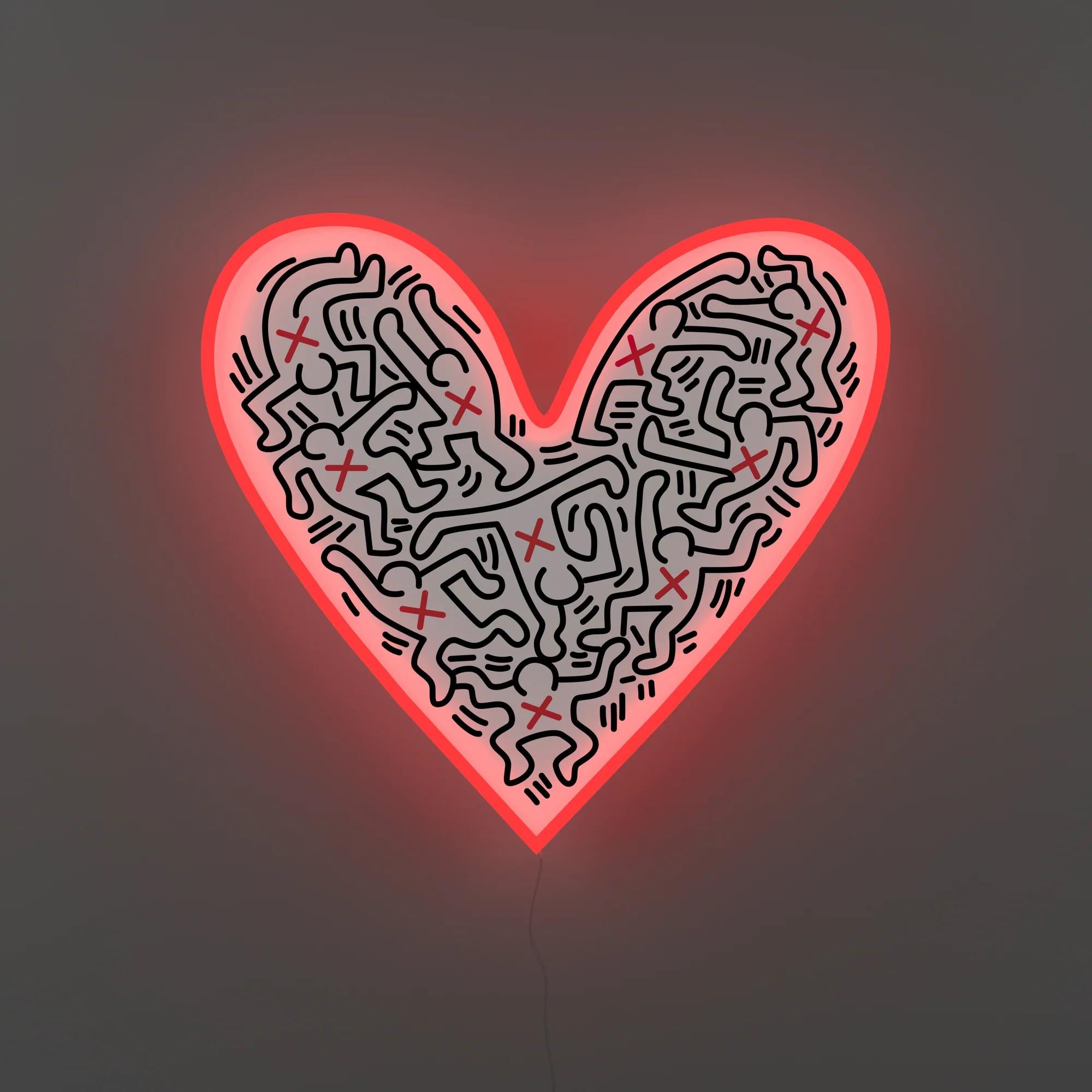 KEITH HARING - Dance Love YP x Keith Haring Design Neon LED Lamp. Pop Art For Sale 1