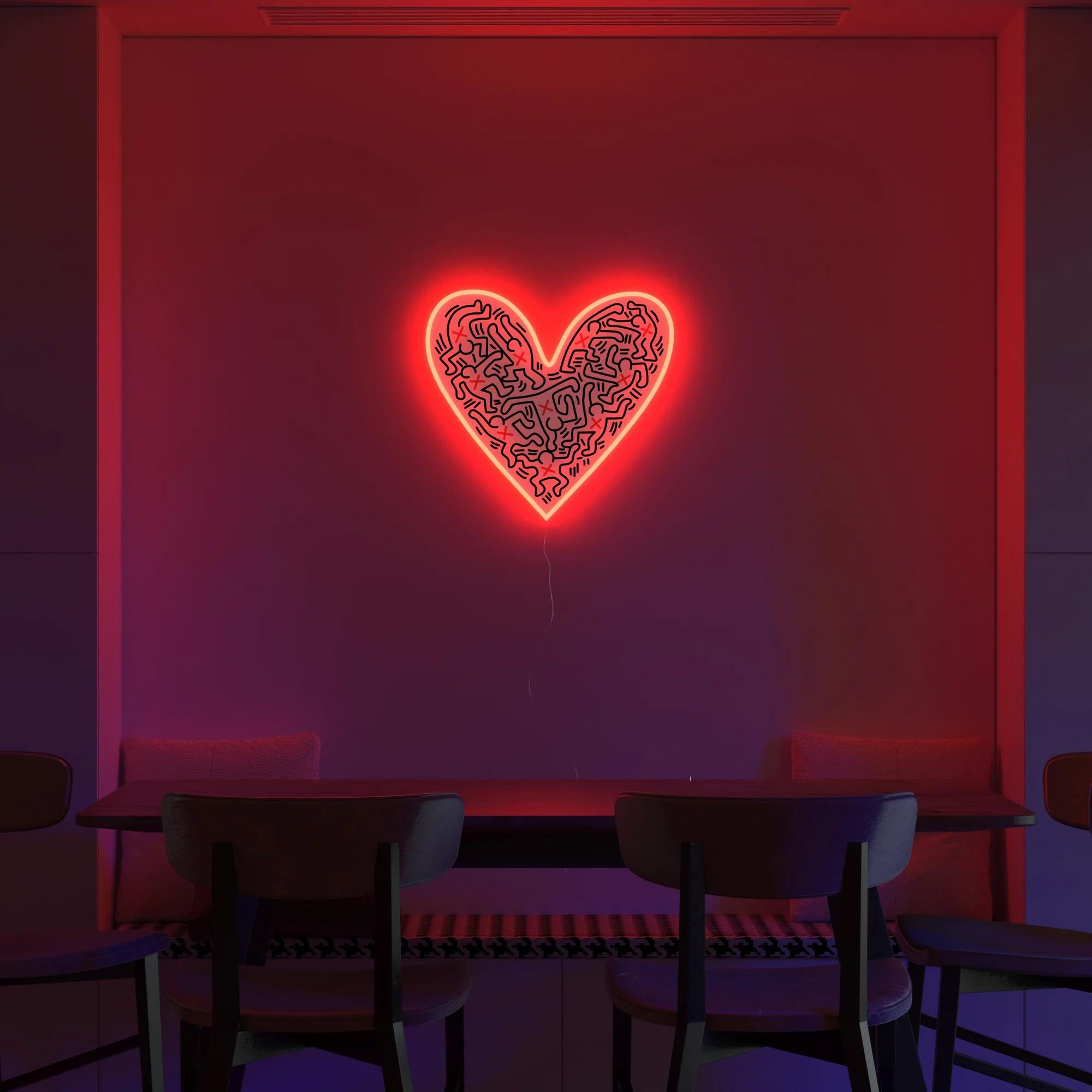 KEITH HARING - Dance Love YP x Keith Haring Design Neon LED Lamp. Pop Art For Sale 7