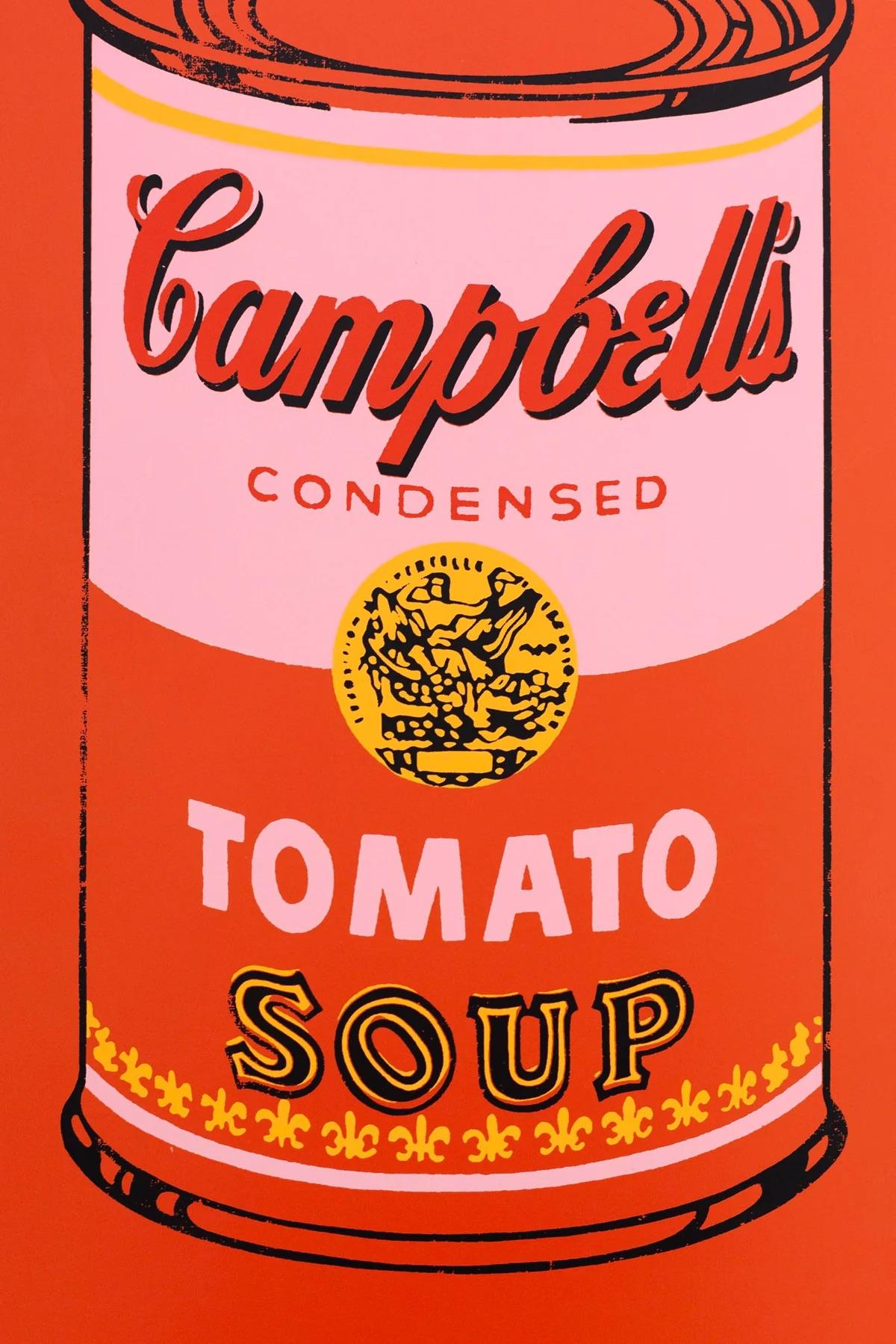 ANDY WARHOL - COLORED CAMPBELL'S SOUP PEACH Skate Deck Pop Art Modern Design For Sale 2