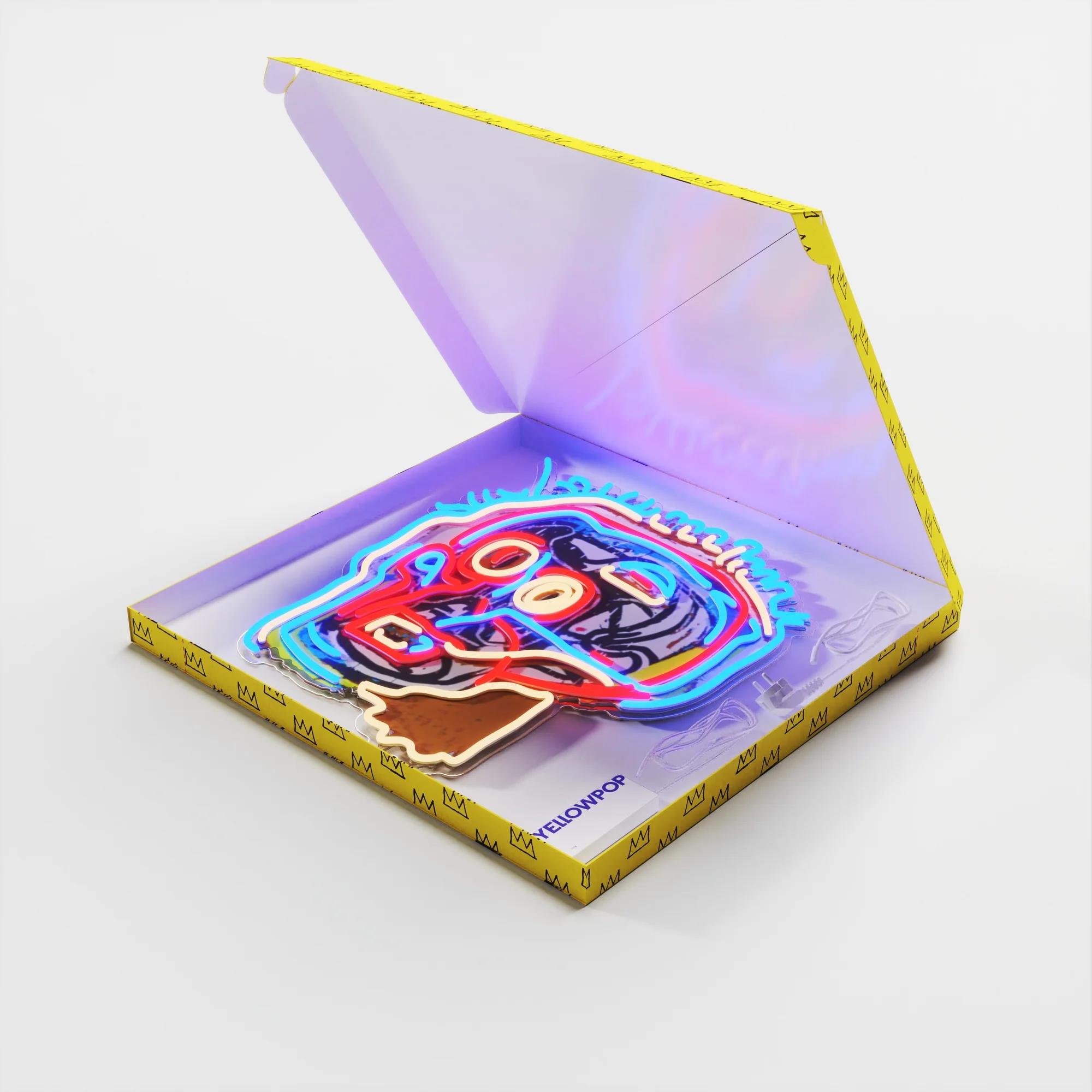 Jean-Michel BASQUIAT - Untitled (Head) YP x JM Basquiat Design Neon LED Lamp For Sale 2