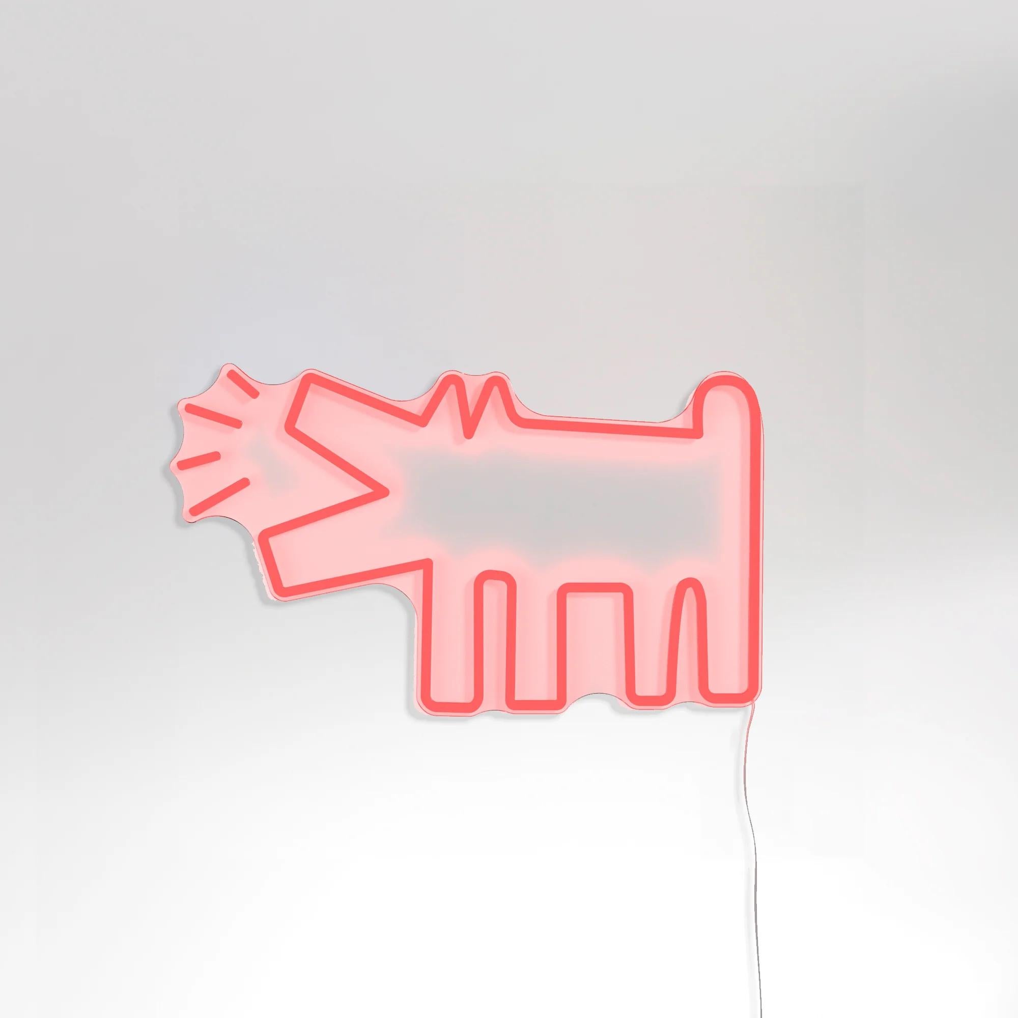 Barking Dog YP x Keith Haring

Date of creation: 2024
Medium: PVC or Silicon piping with LED lights mounted on recycled acrylic board
Edition: Open
Size: 50 x 30 cm
Condition: Brand new

Keith Haring's Barking Dog is one of his most representative