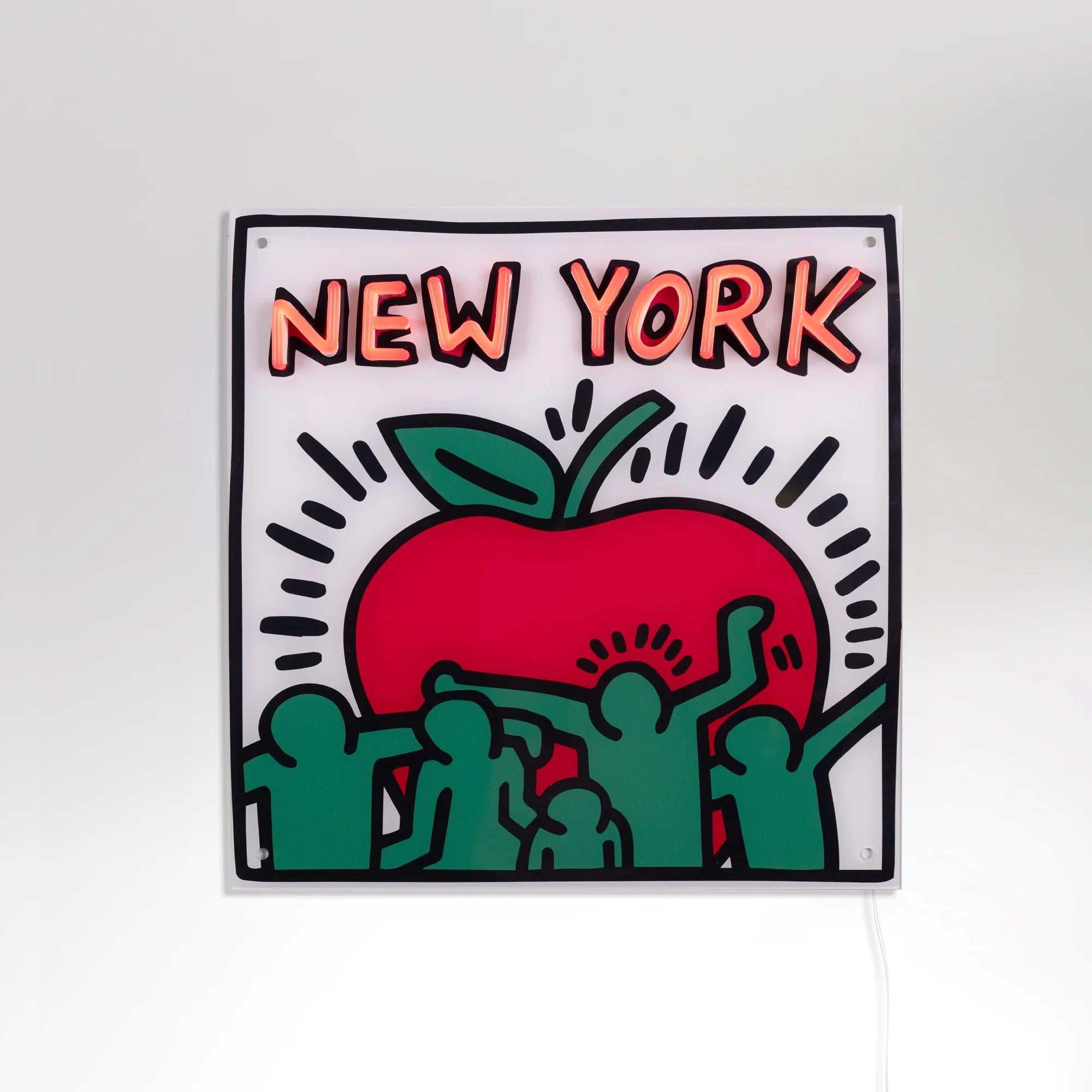 New York YP x Keith Haring

Date of creation: 2024
Medium: PVC or Silicon piping with LED lights mounted on recycled acrylic board
Edition: Open
Size: 52 x 52 cm
Condition: Brand new

In Keith Haring's New York, the inclusion of an apple is a direct